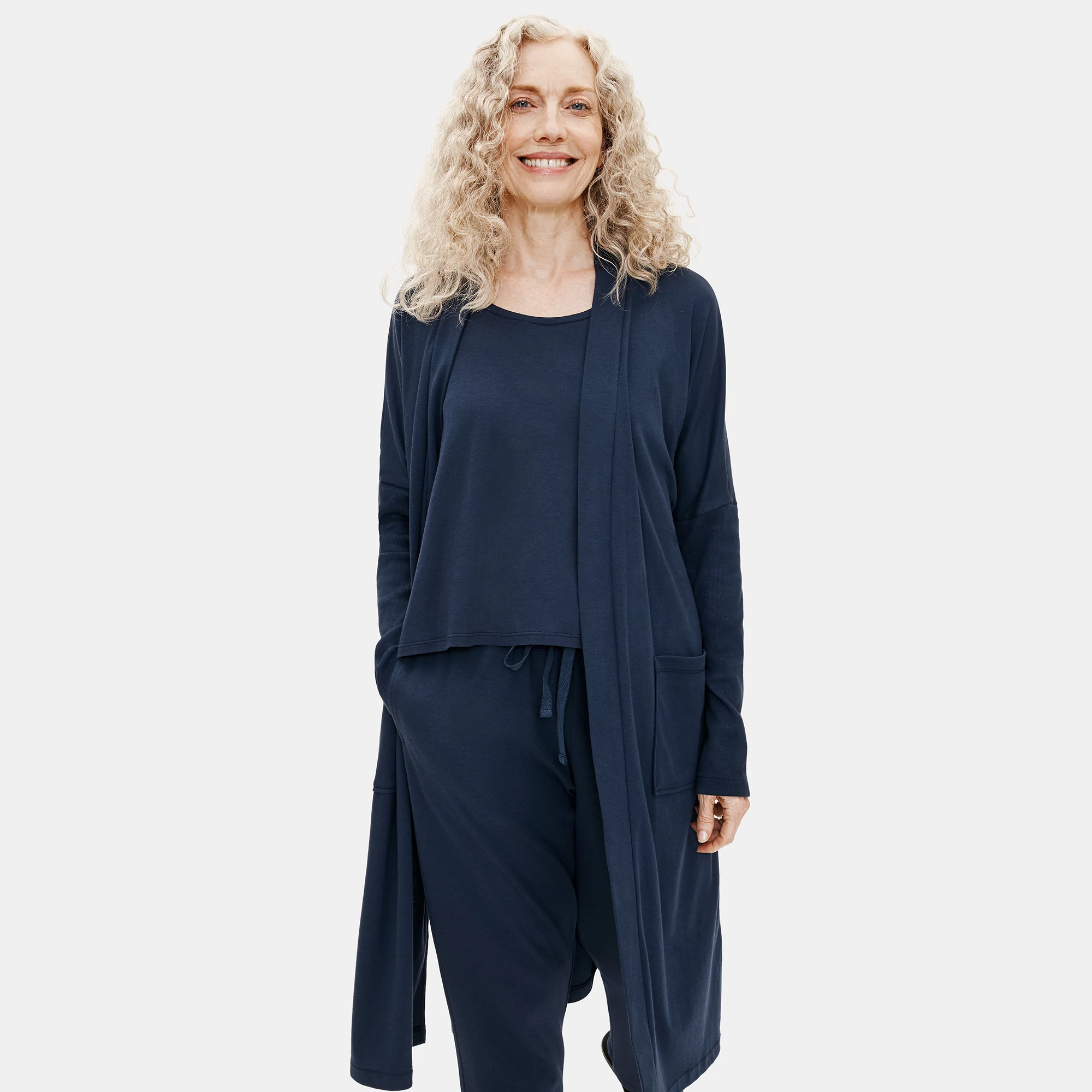 Organic Cotton Interlock Sleep Robe EILEEN FISHER