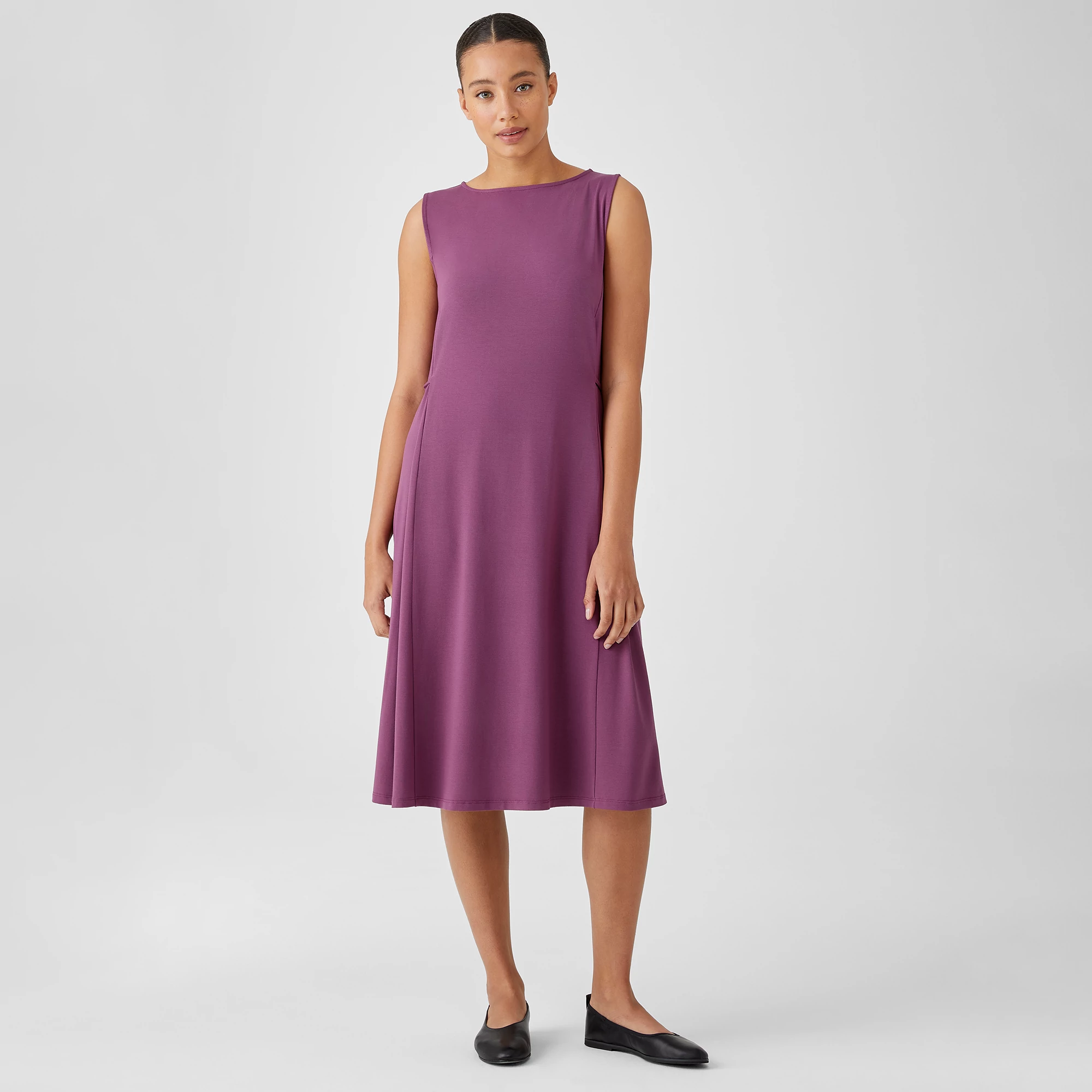 Viscose Jersey Sleeveless Tie Dress | EILEEN FISHER