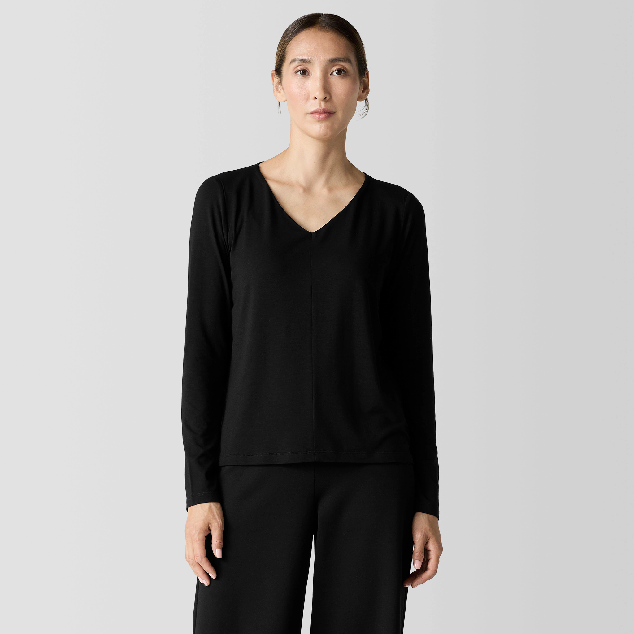 Fine Jersey V-Neck Top | EILEEN FISHER