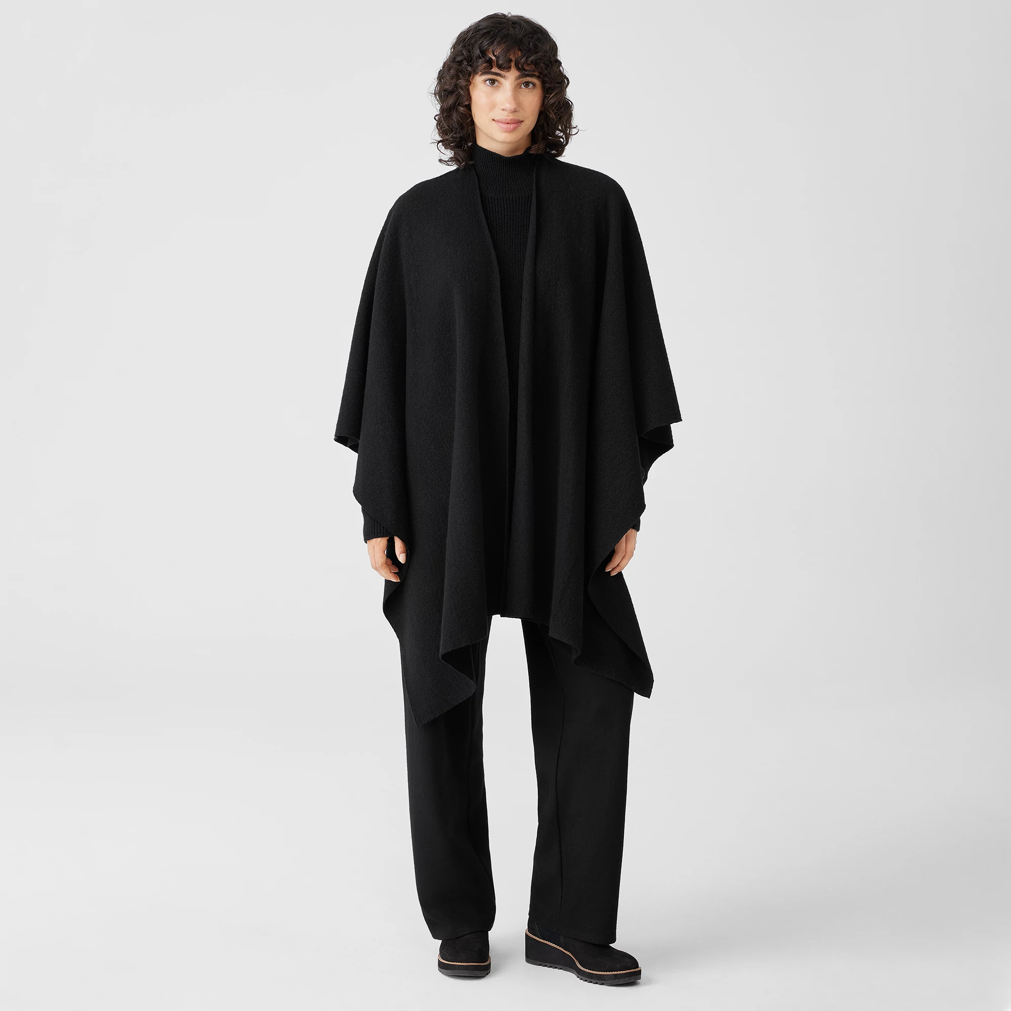 Lightweight Boiled Wool Serape in Responsible Wool EILEEN FISHER