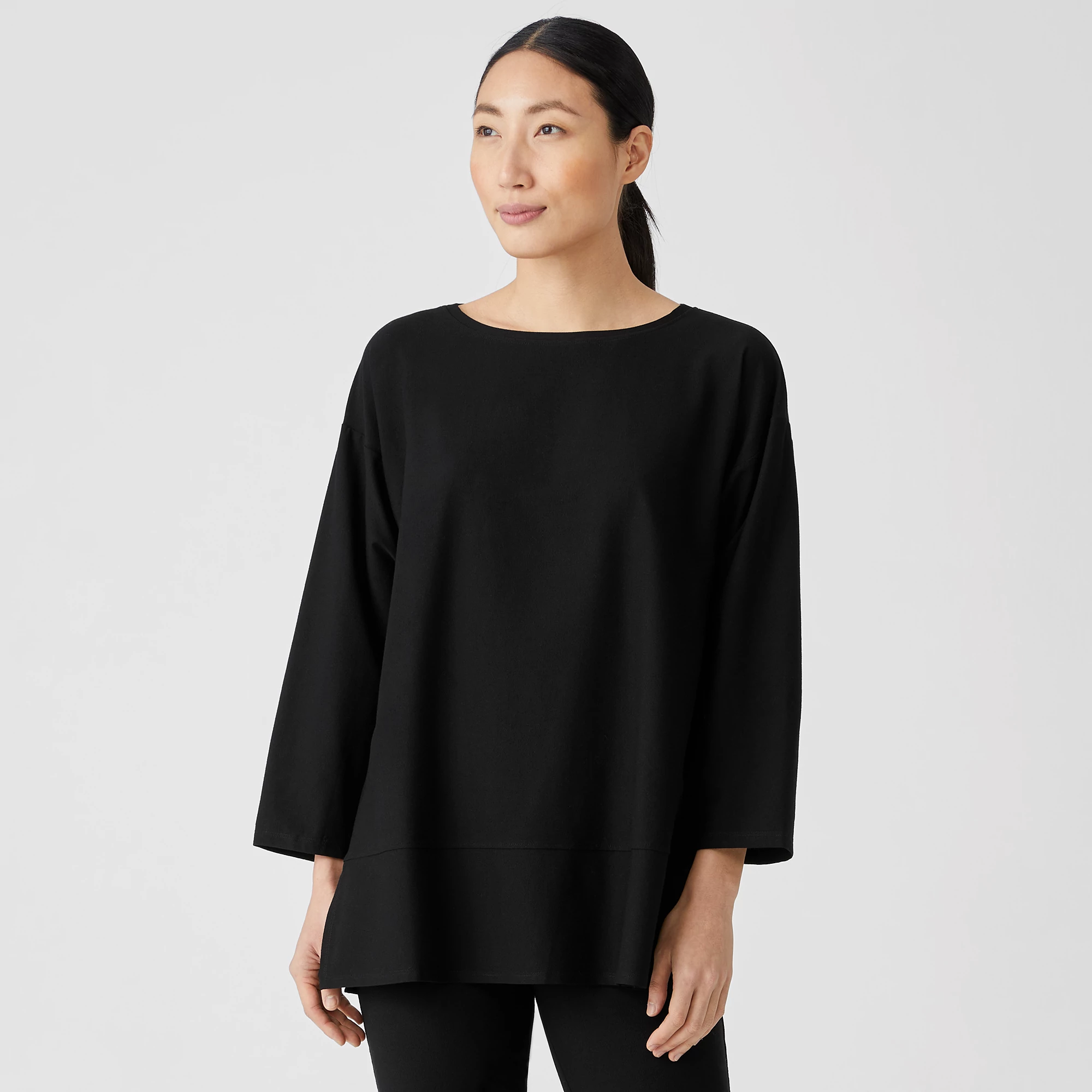Lightweight Washable Stretch Crepe Top | EILEEN FISHER