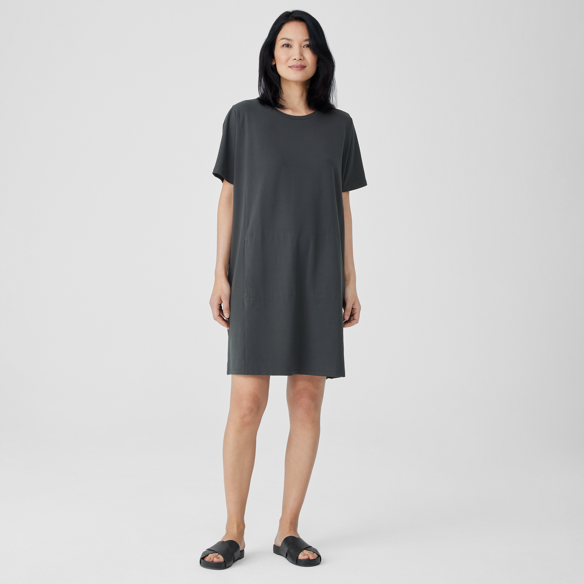 Pima Cotton Stretch Jersey T-Shirt Dress | EILEEN FISHER