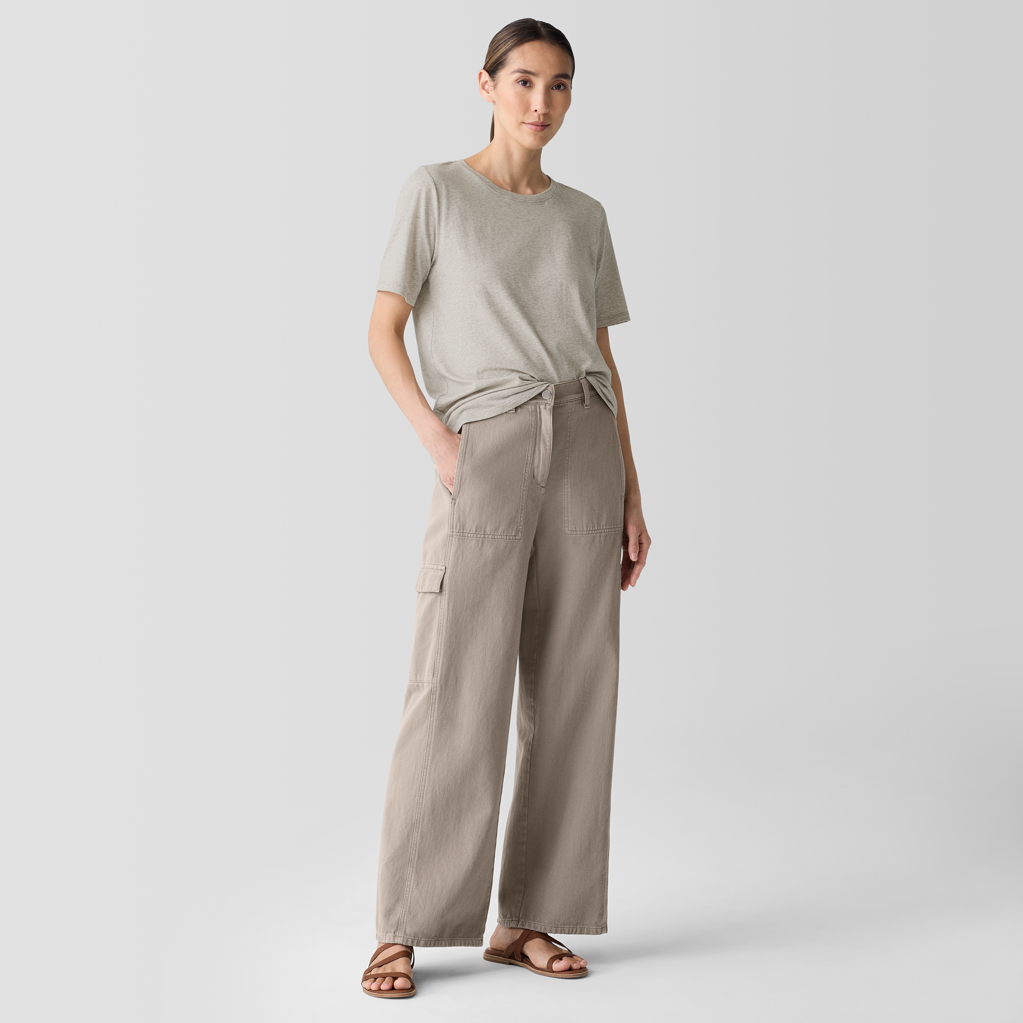 【HI FI FNK】 Belted Linen Pants H By Halston Beige 100% Linen Wide Leg Bow Belted Pants Size
