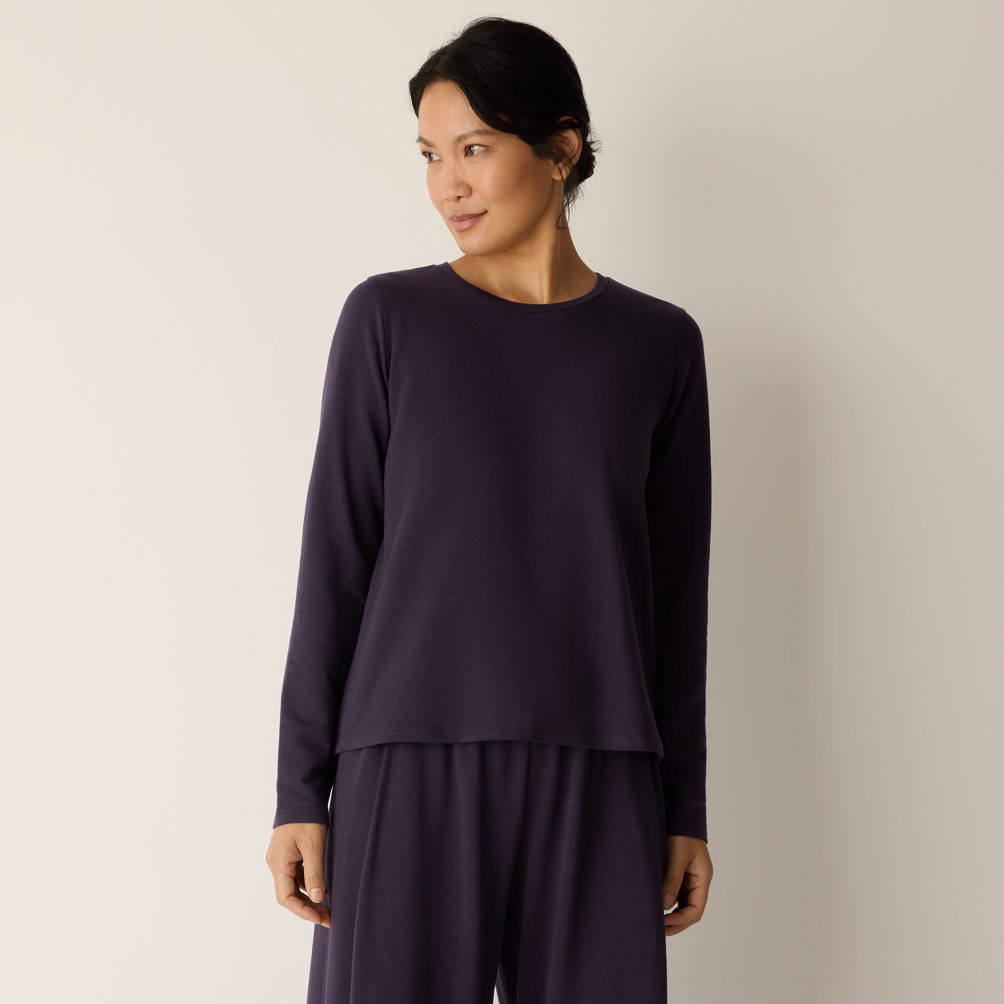 Cozy Brushed Terry Hug Crew Neck Top