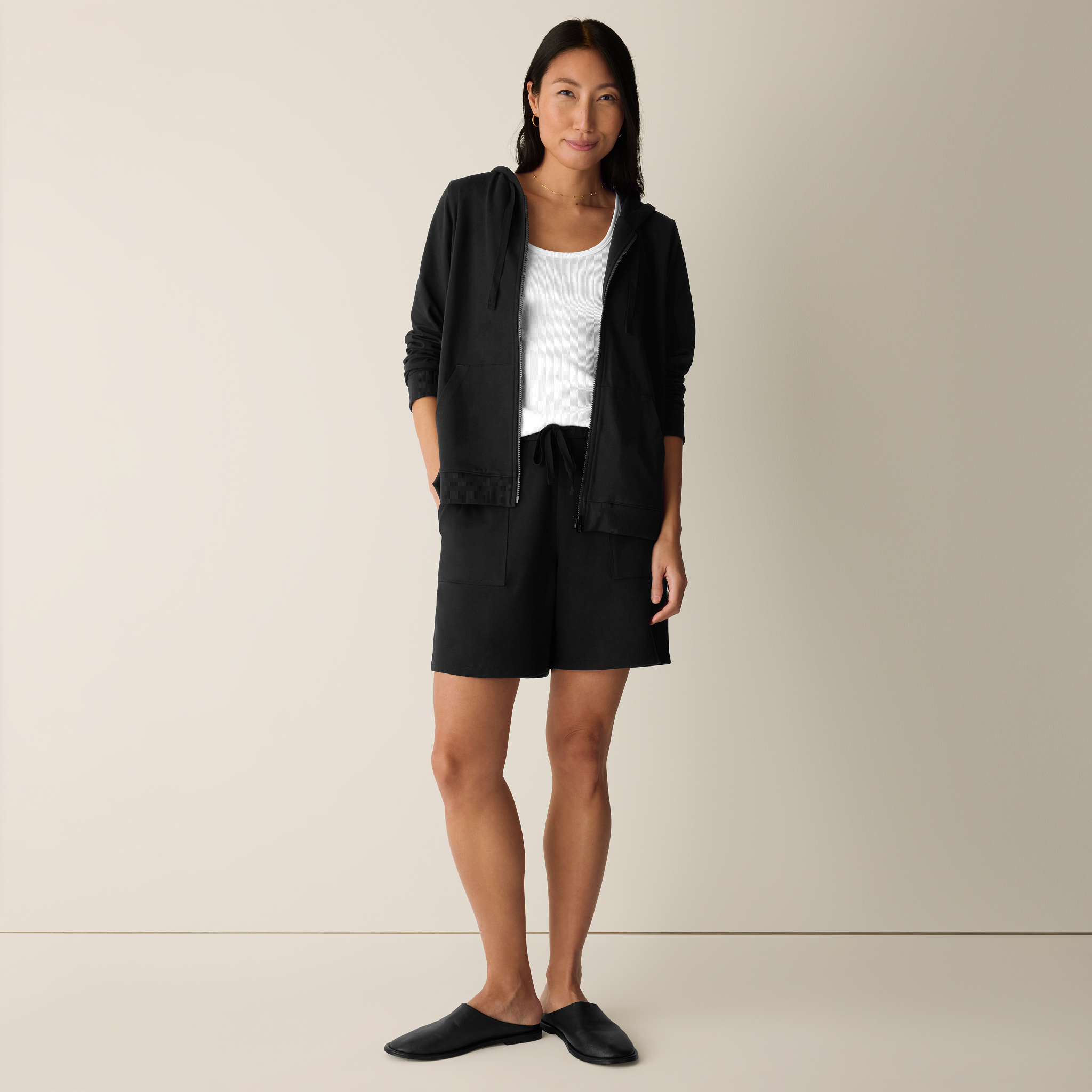 Pima Cotton Stretch Jersey Walking Shorts from EILEEN FISHER - $138