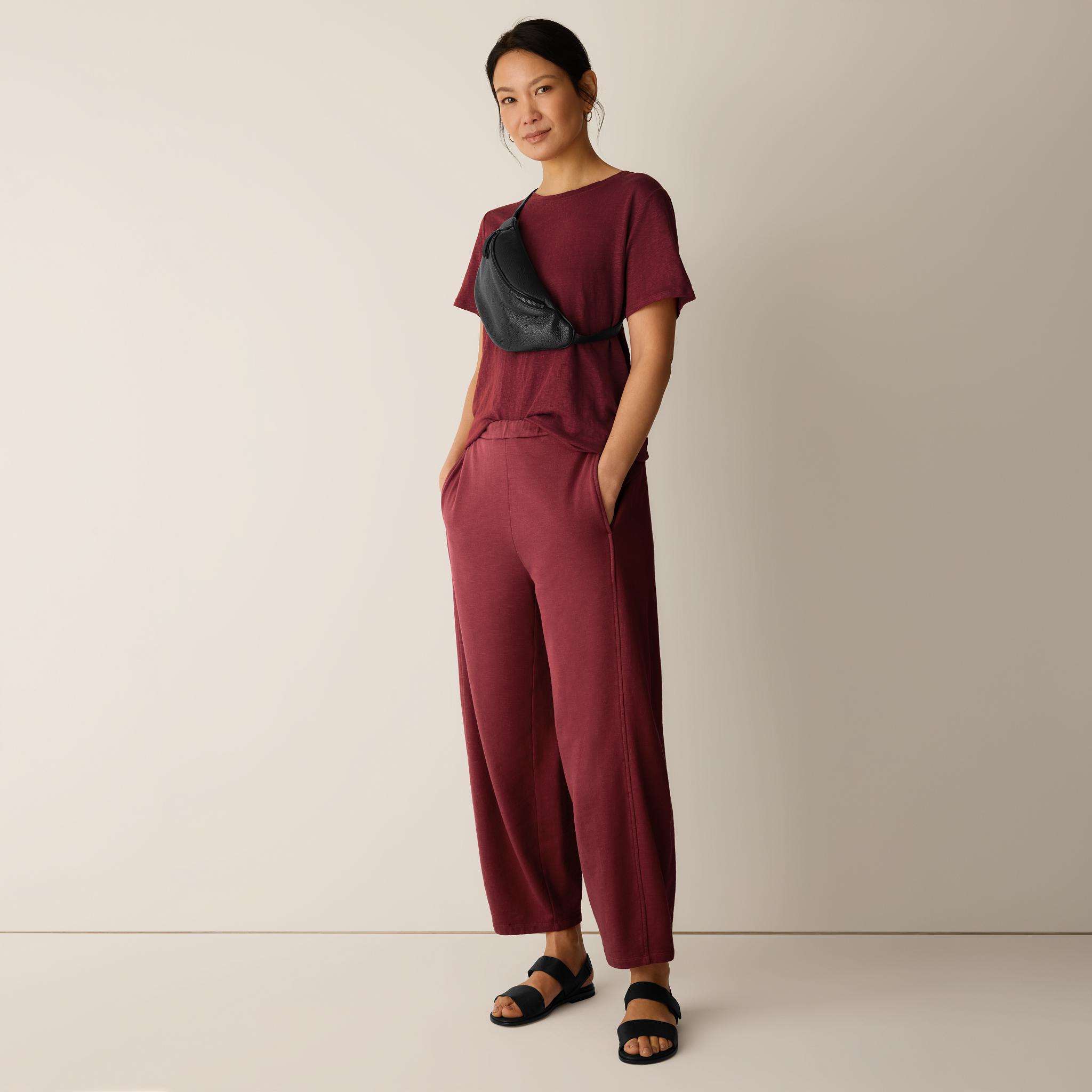 Garment-Dyed Organic Cotton Terry Lantern Pant from EILEEN FISHER - $188