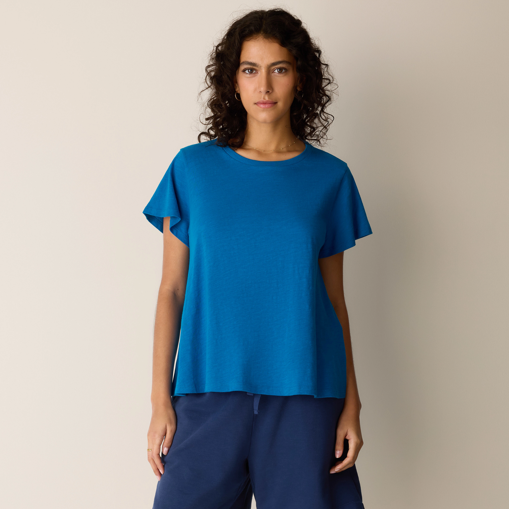 Organic Cotton Slubby Jersey Crew Neck Tee from EILEEN FISHER - $78