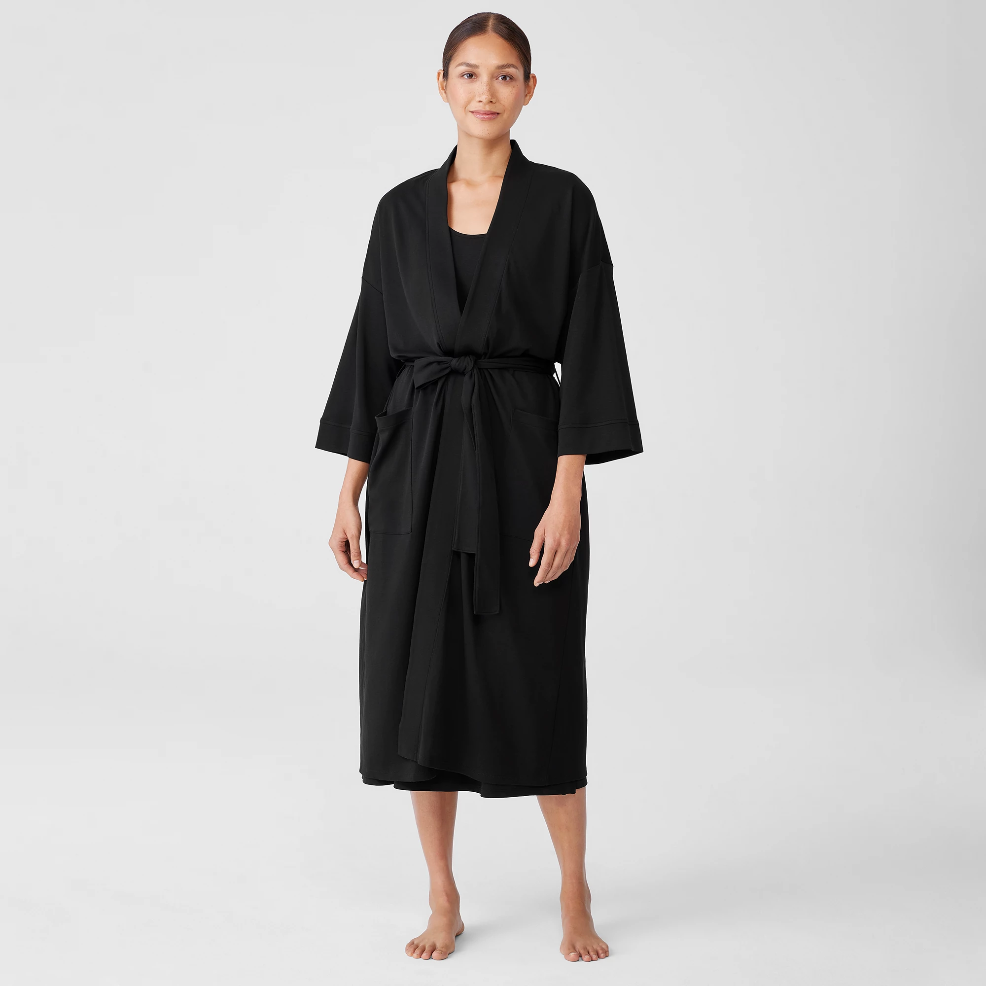 Organic Cotton Interlock Sleep Robe EILEEN FISHER