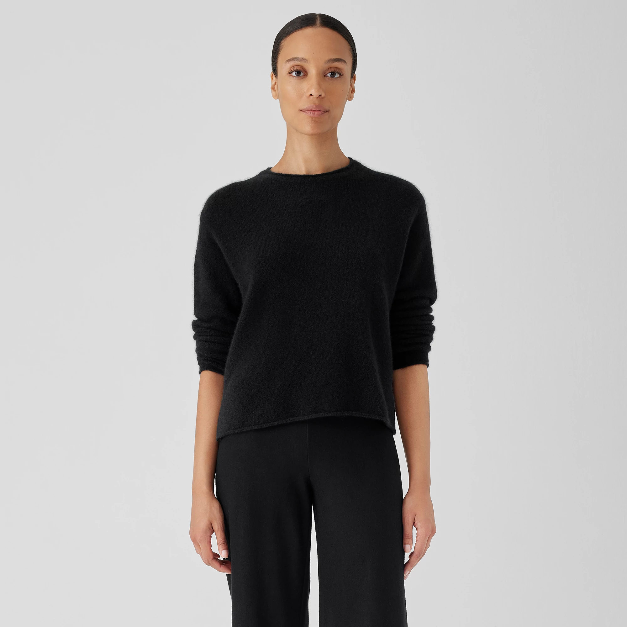 Cashmere Silk Bliss Crew Neck Top | EILEEN FISHER