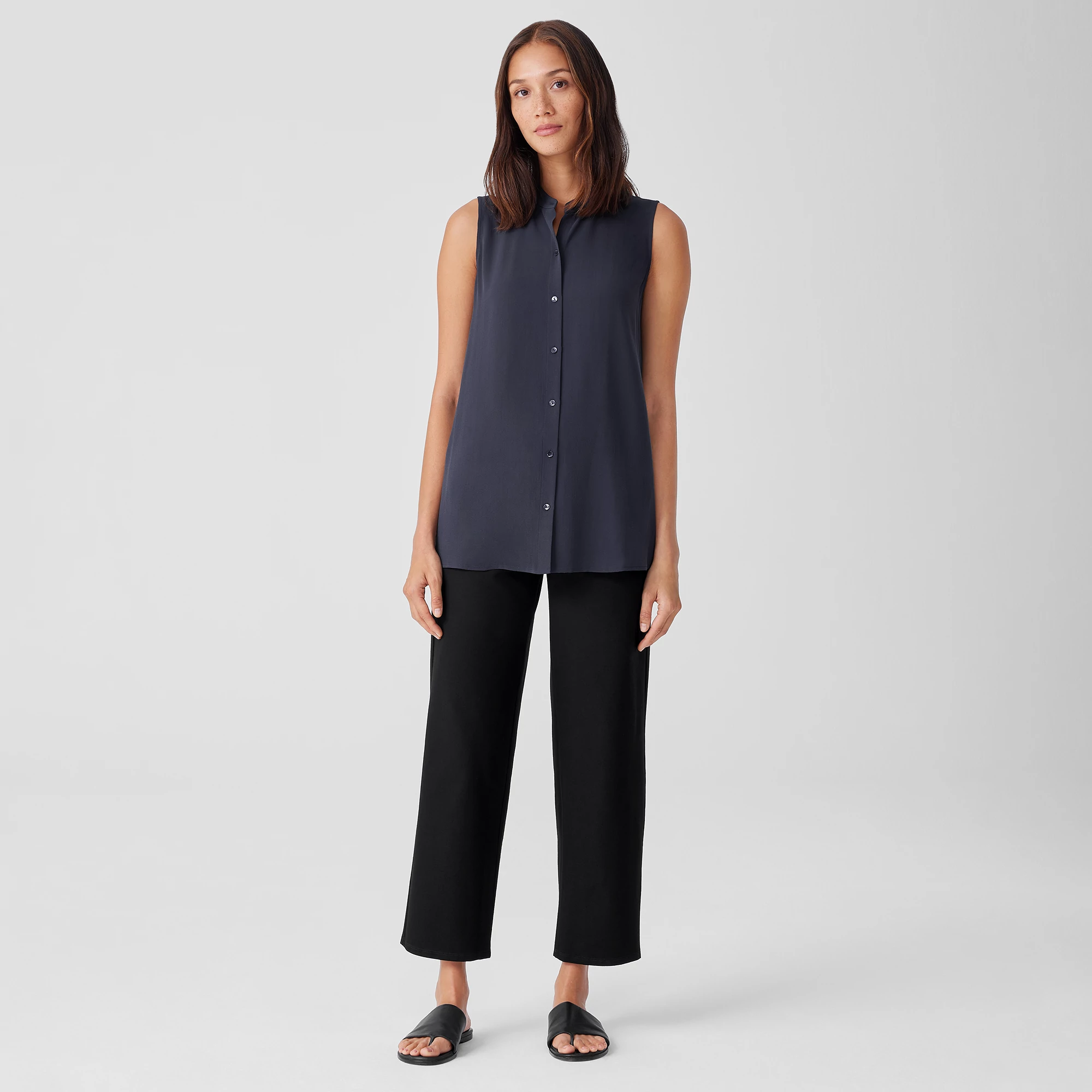 Washable Stretch Crepe Straight Pant from EILEEN FISHER - $127.20