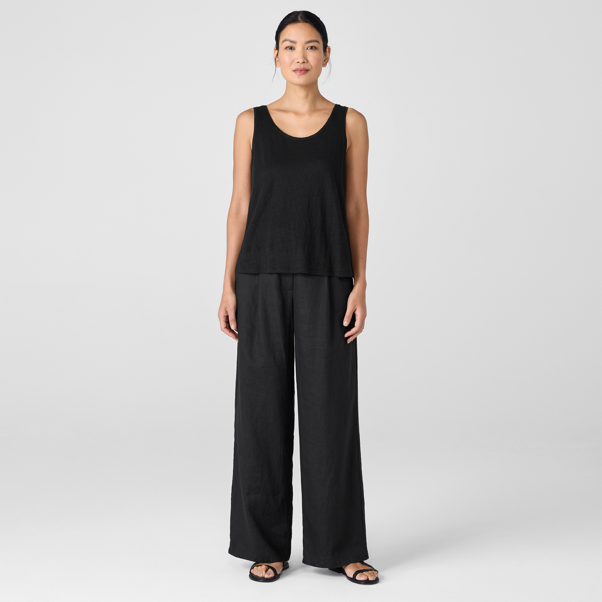 Organic Linen Jersey Scoop Neck Tank from EILEEN FISHER - $98