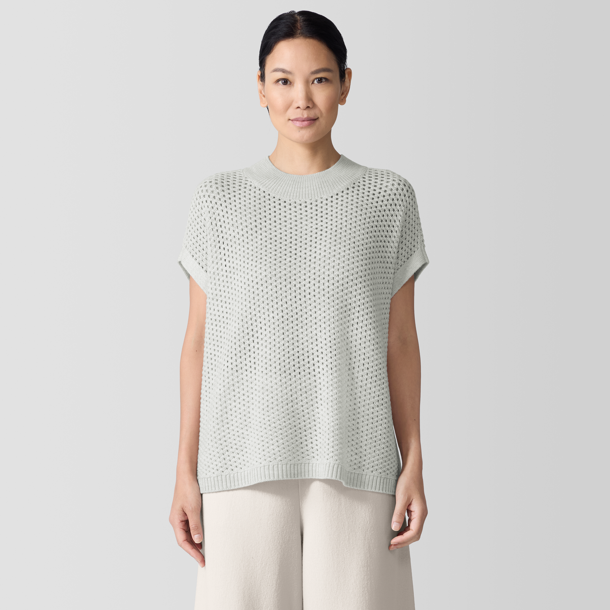 Merino Mock Neck Top in Regenerative Wool from EILEEN FISHER - $151.20