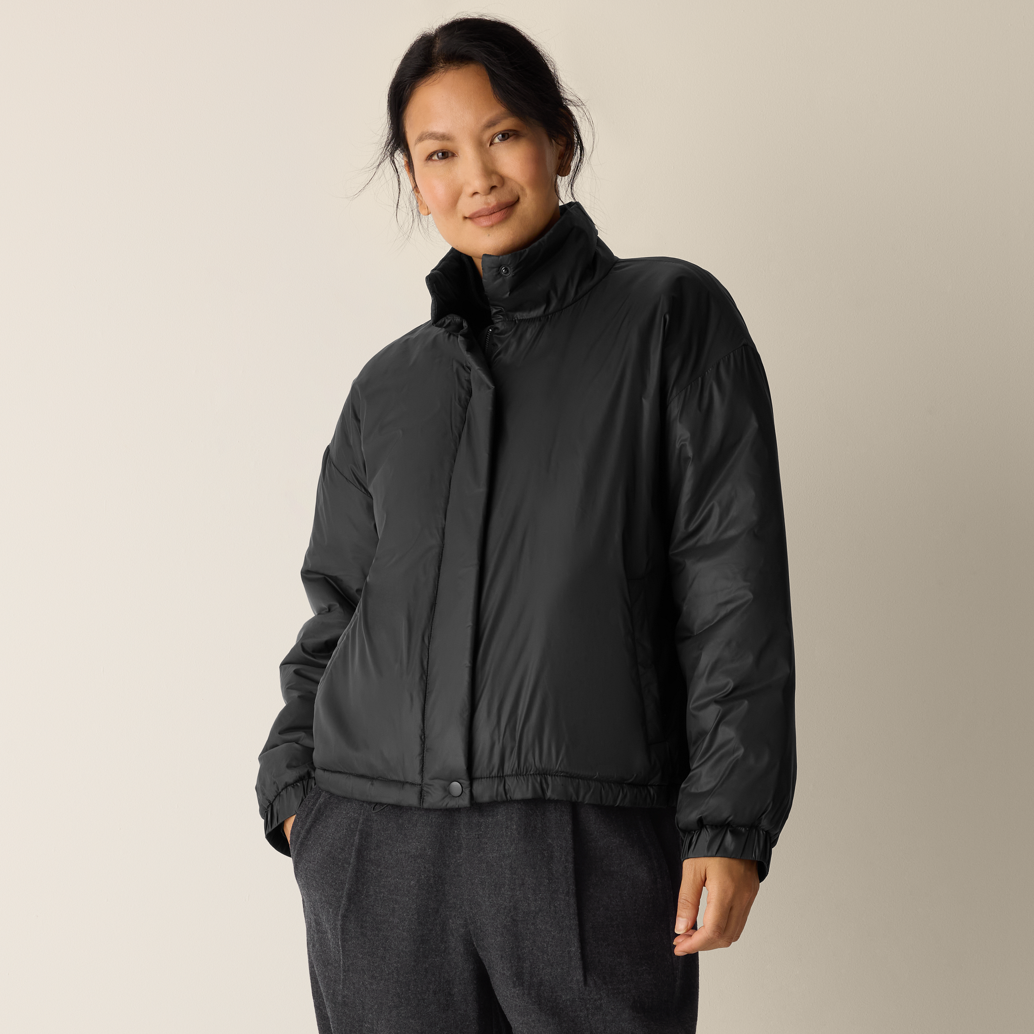 C.E. シーイー　STAND COLLAR NYLON ZIP JACKET Mens-Stand-Collar-Jacket-