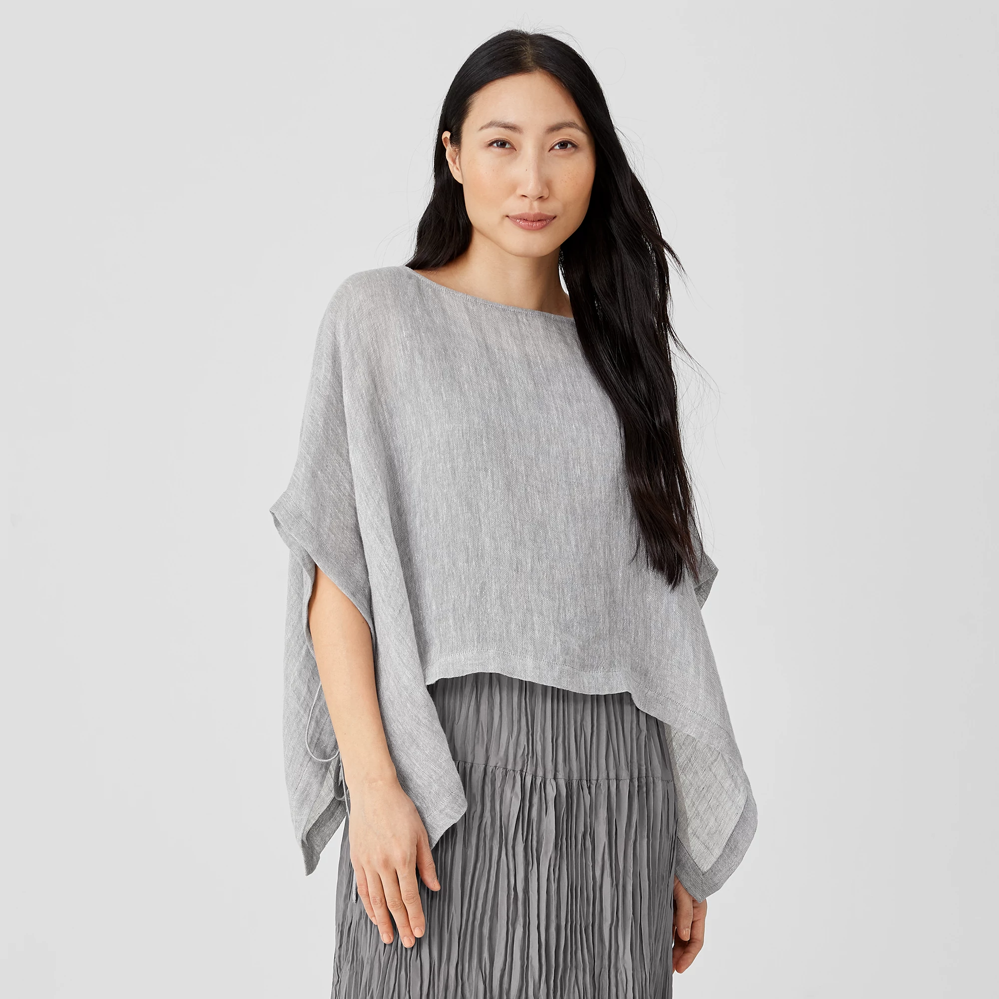 Organic Linen Gauze Poncho | EILEEN FISHER
