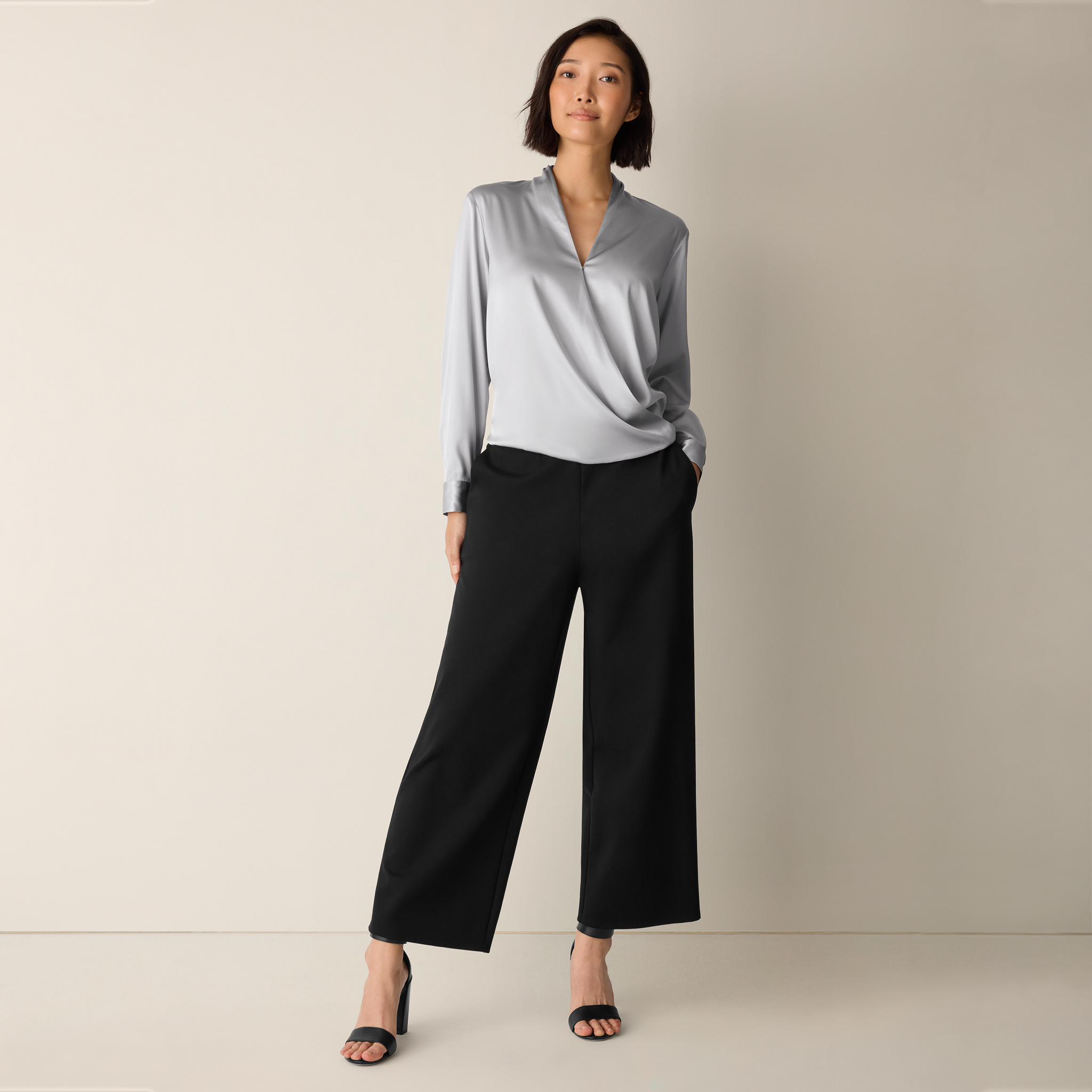 Washable Flex Ponte Wide-Leg Pant