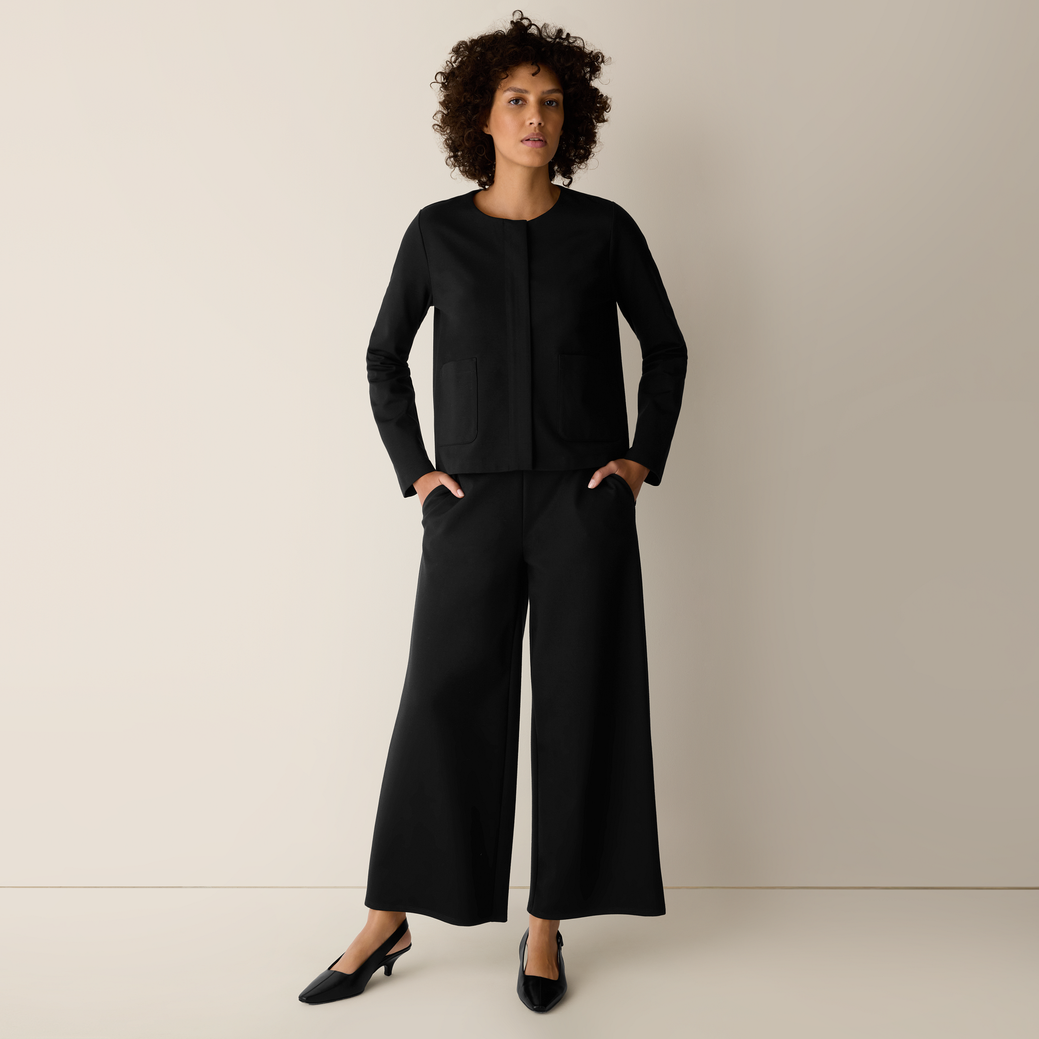 Lightweight Ponte Wide-Leg Pant