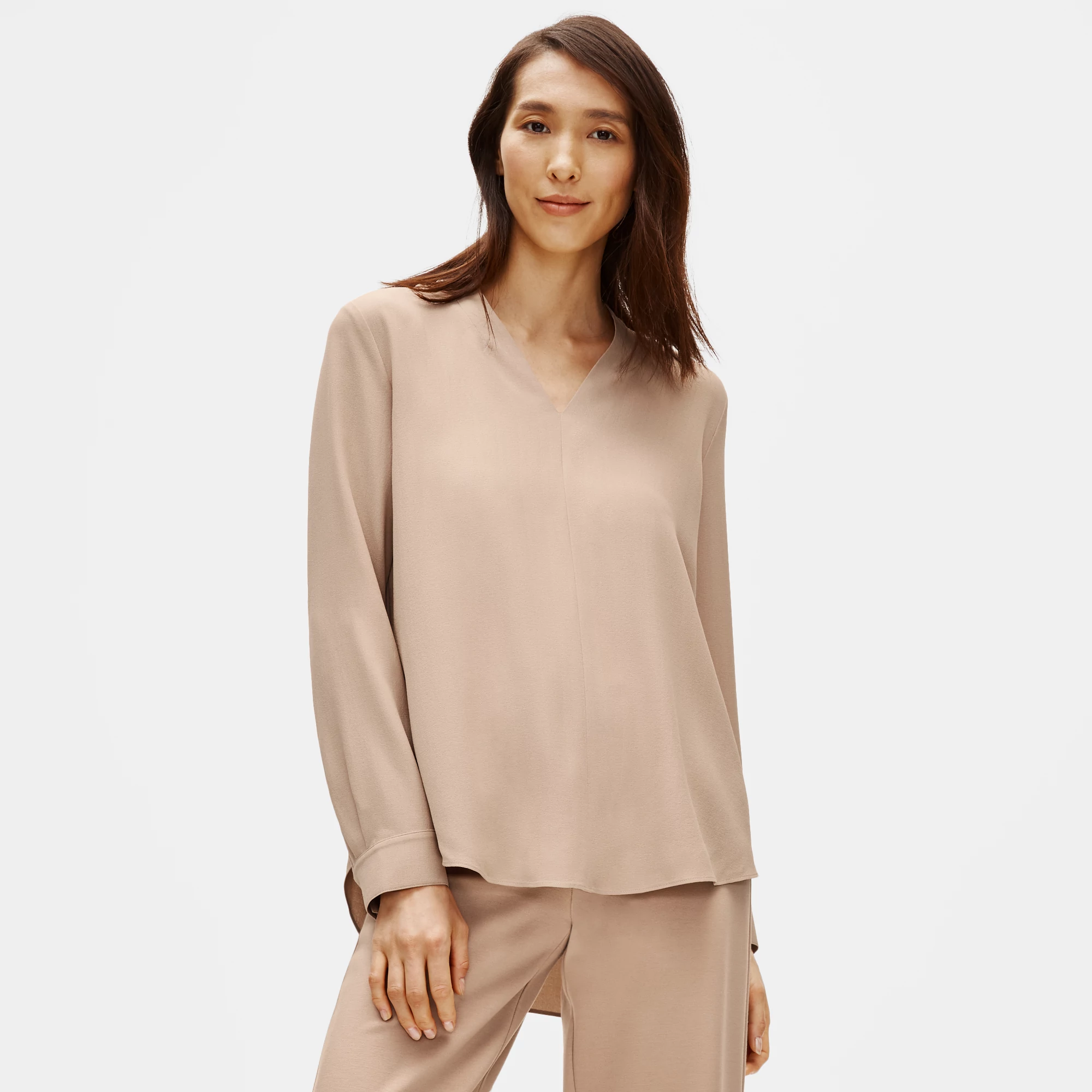 C.SILK STRIPE EMB TOP レディース Silk Georgette Crepe Carrot Pant | EILEEN FISHER