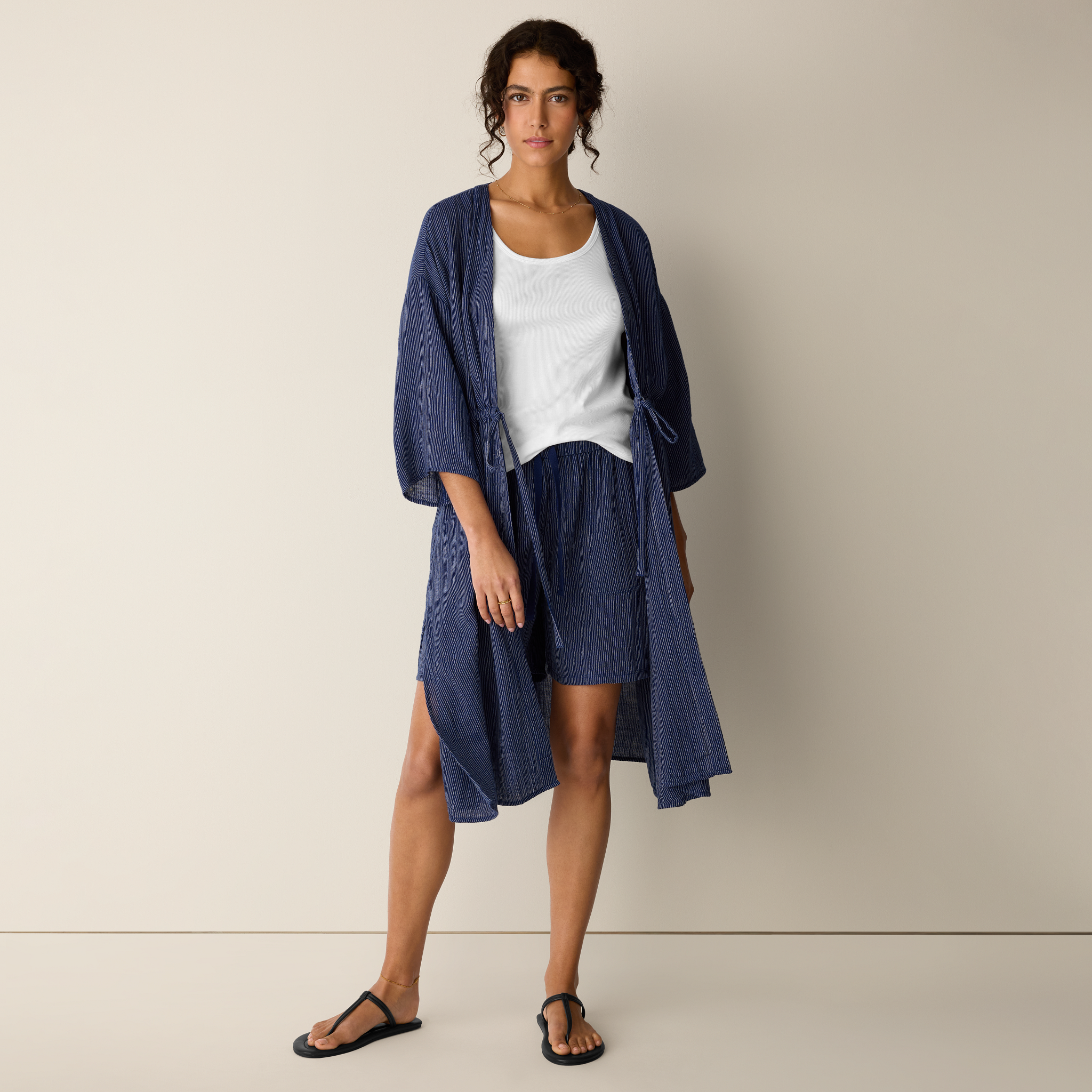 Striped Organic Cotton Gauze from EILEEN FISHER - $158