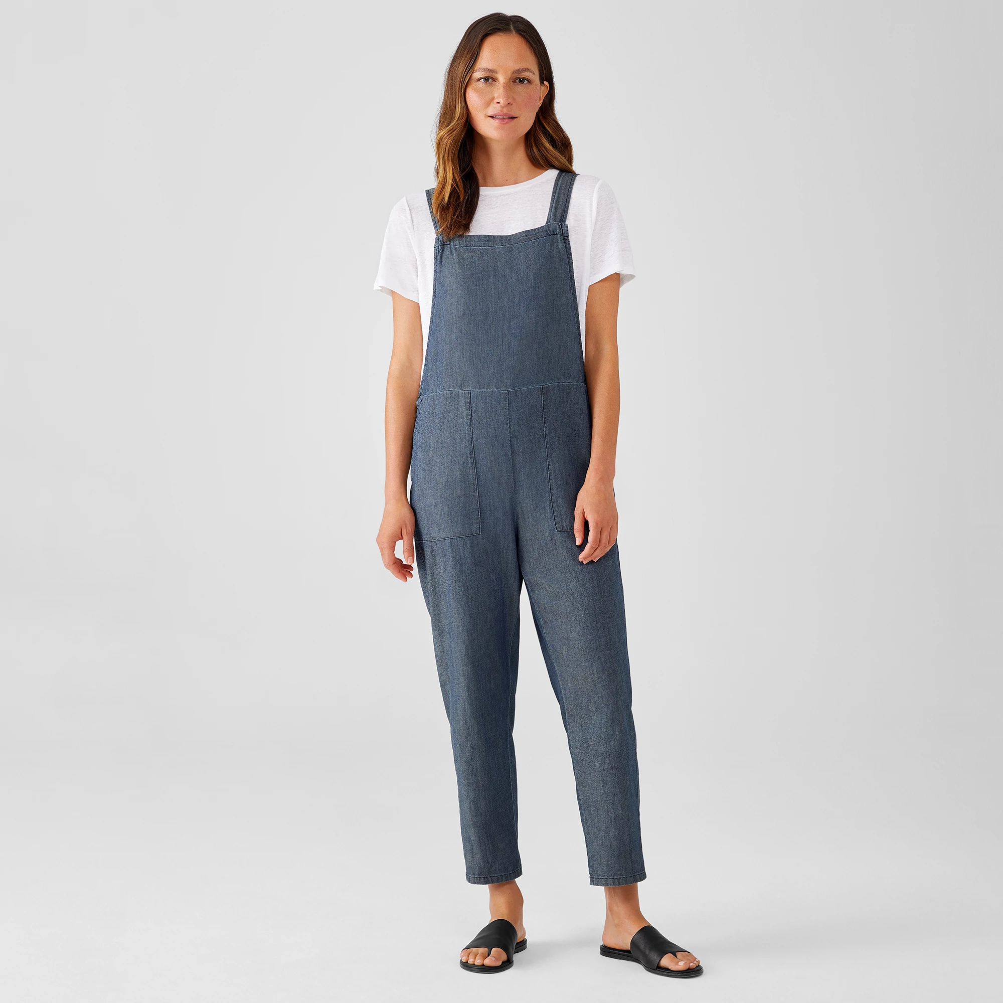 Airy Organic Cotton Twill Overalls | EILEEN FISHER