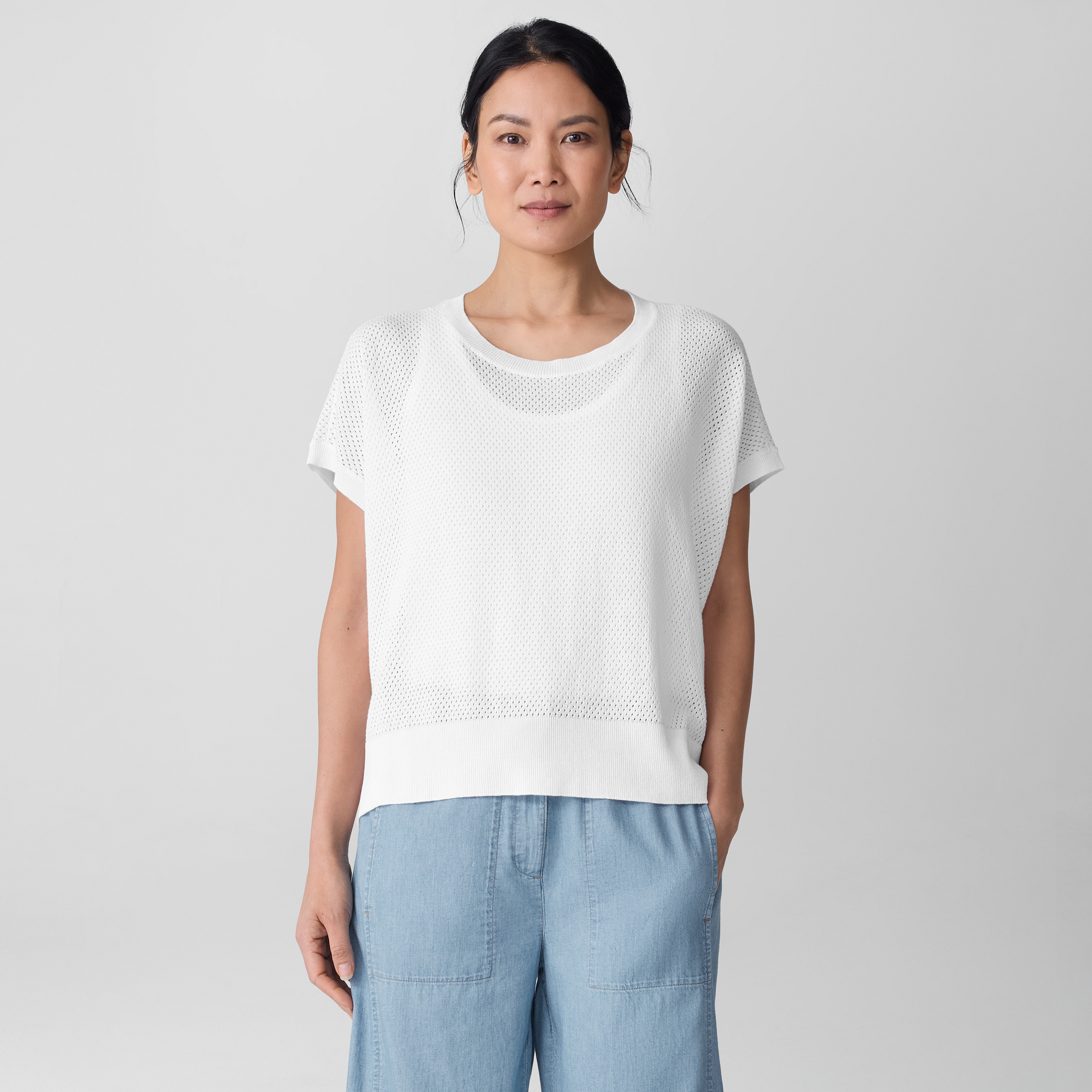 Organic Linen Cotton Crew Neck Top