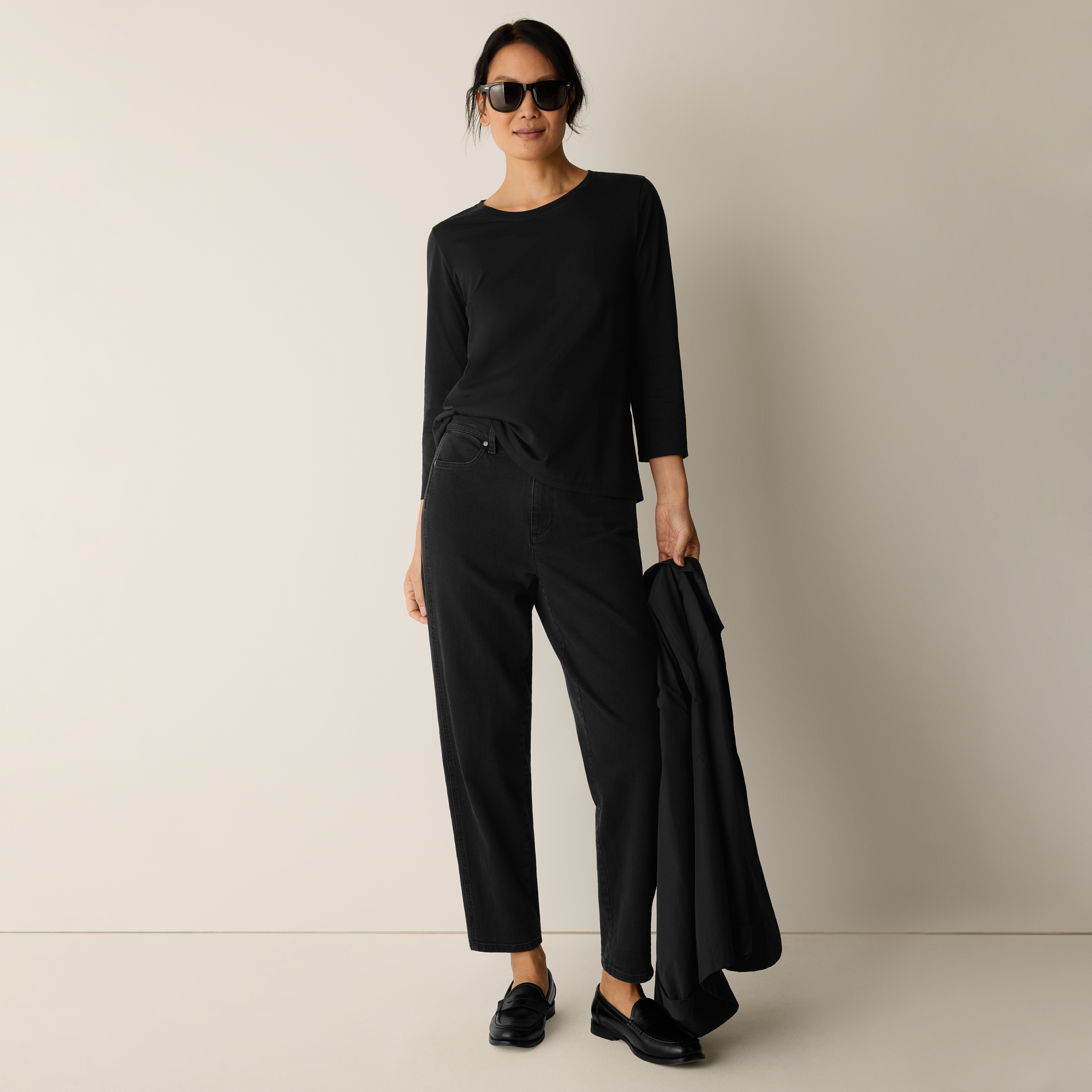 Organic Pima Cotton Jersey 3/4-Sleeve Tee