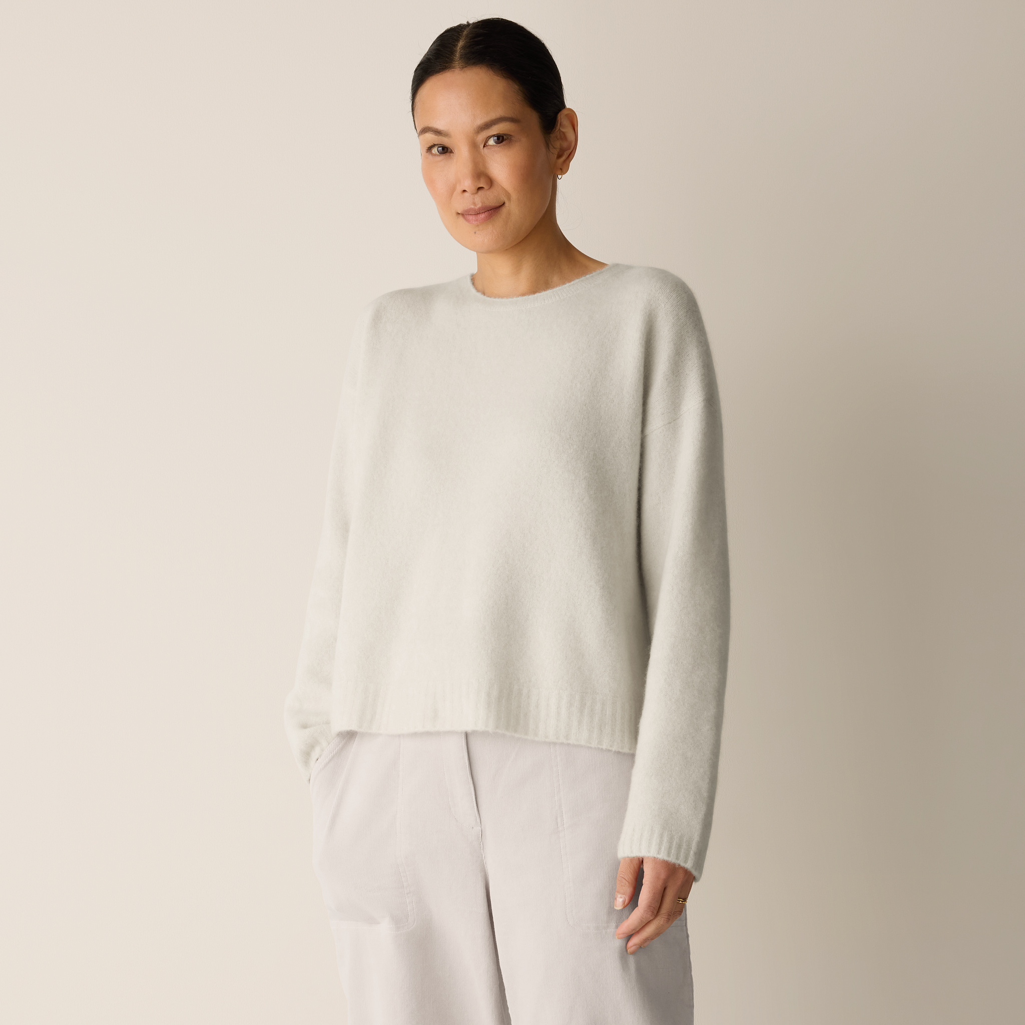 Cashmere Silk Bliss Crew Neck Top | EILEEN FISHER
