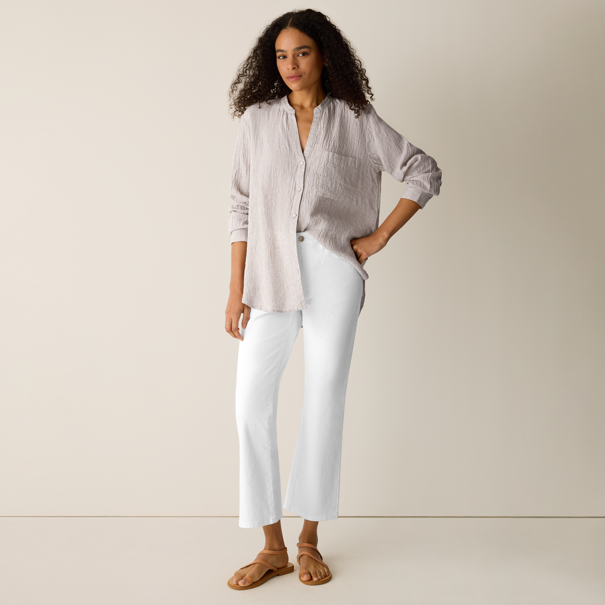 Garment-Dyed Organic Cotton Denim Kick Jean from EILEEN FISHER - $198