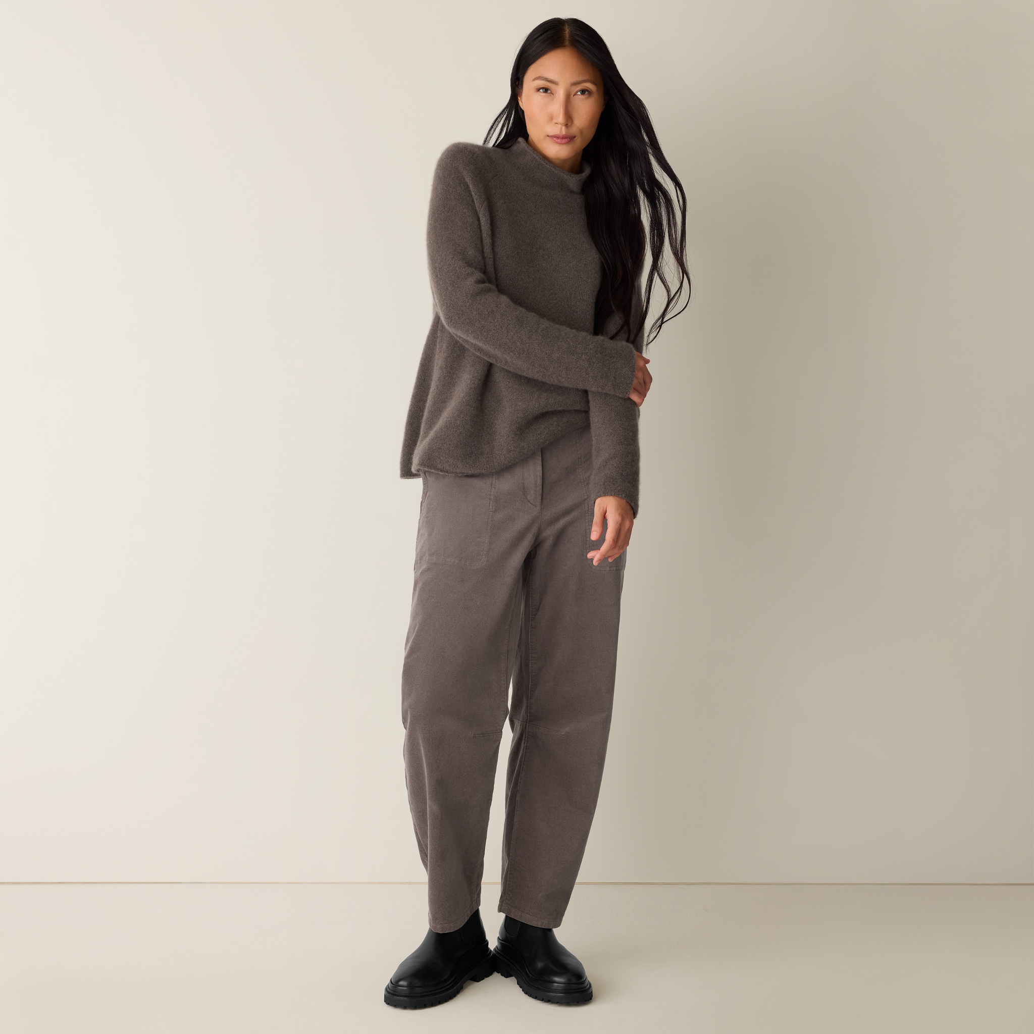 Cashmere Silk Boucle Bliss Turtleneck Top from EILEEN FISHER - $498