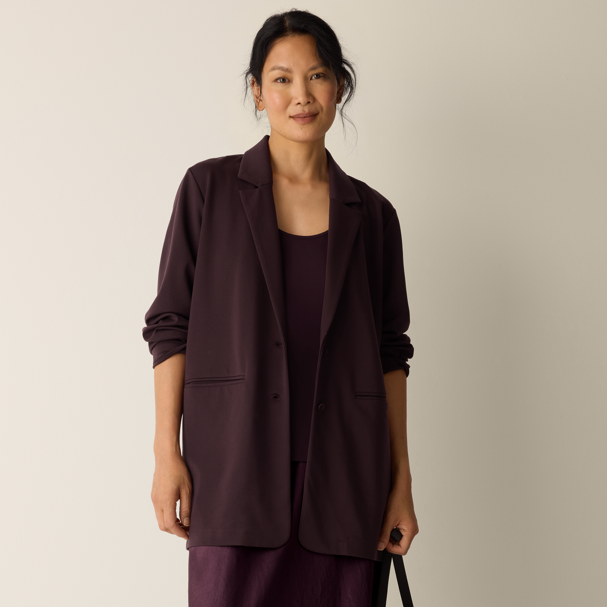 Washable Flex Ponte Long Blazer