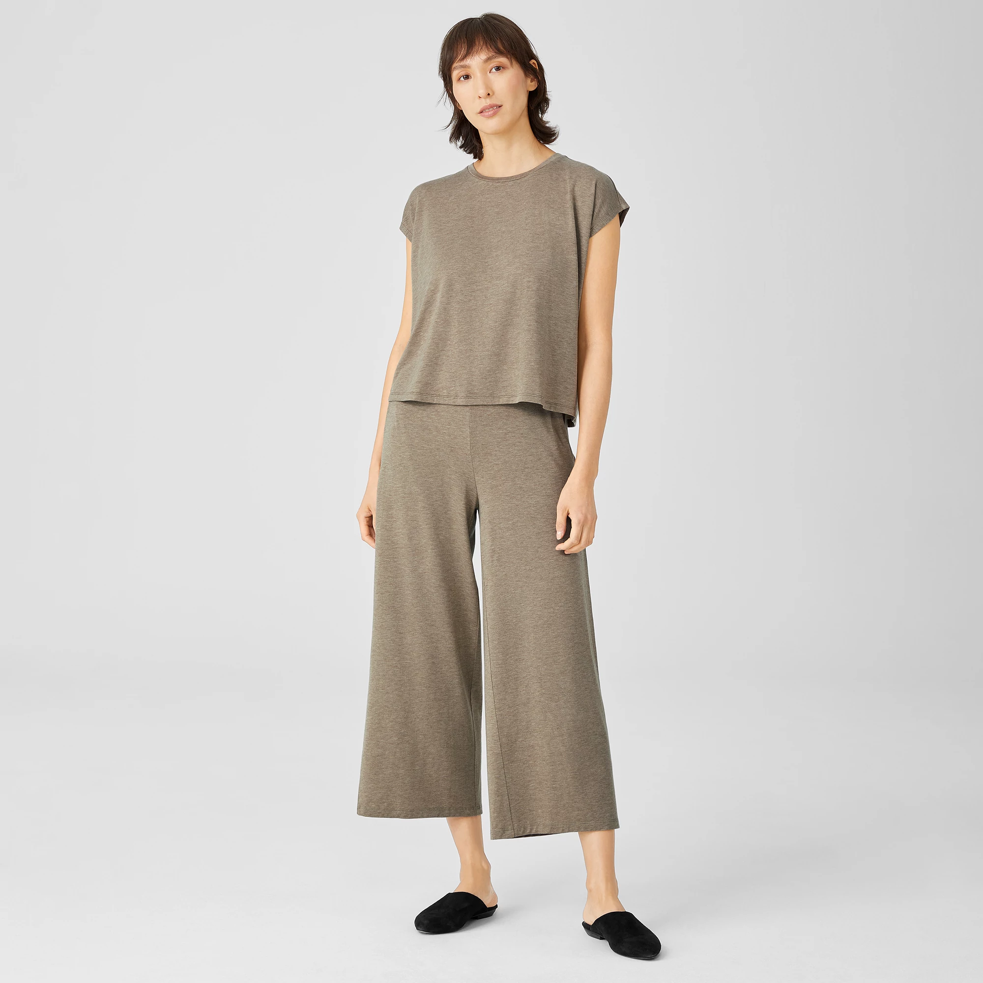 EILEEN FISHER Womens White Cotton Pocketed Zippered Flare Wear To Work High Waist Pants
