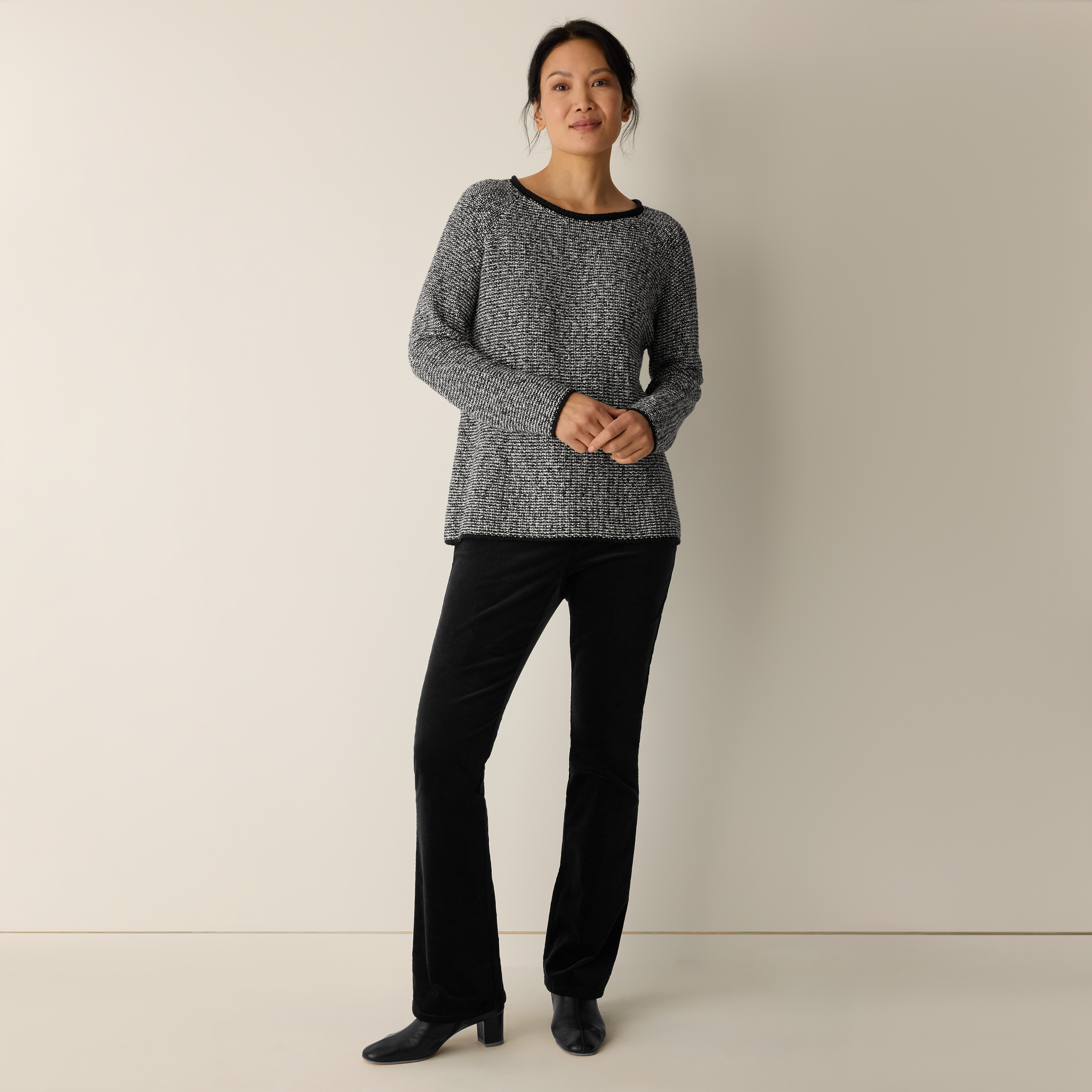 Peruvian Cotton Cloud Jewel Neck Top