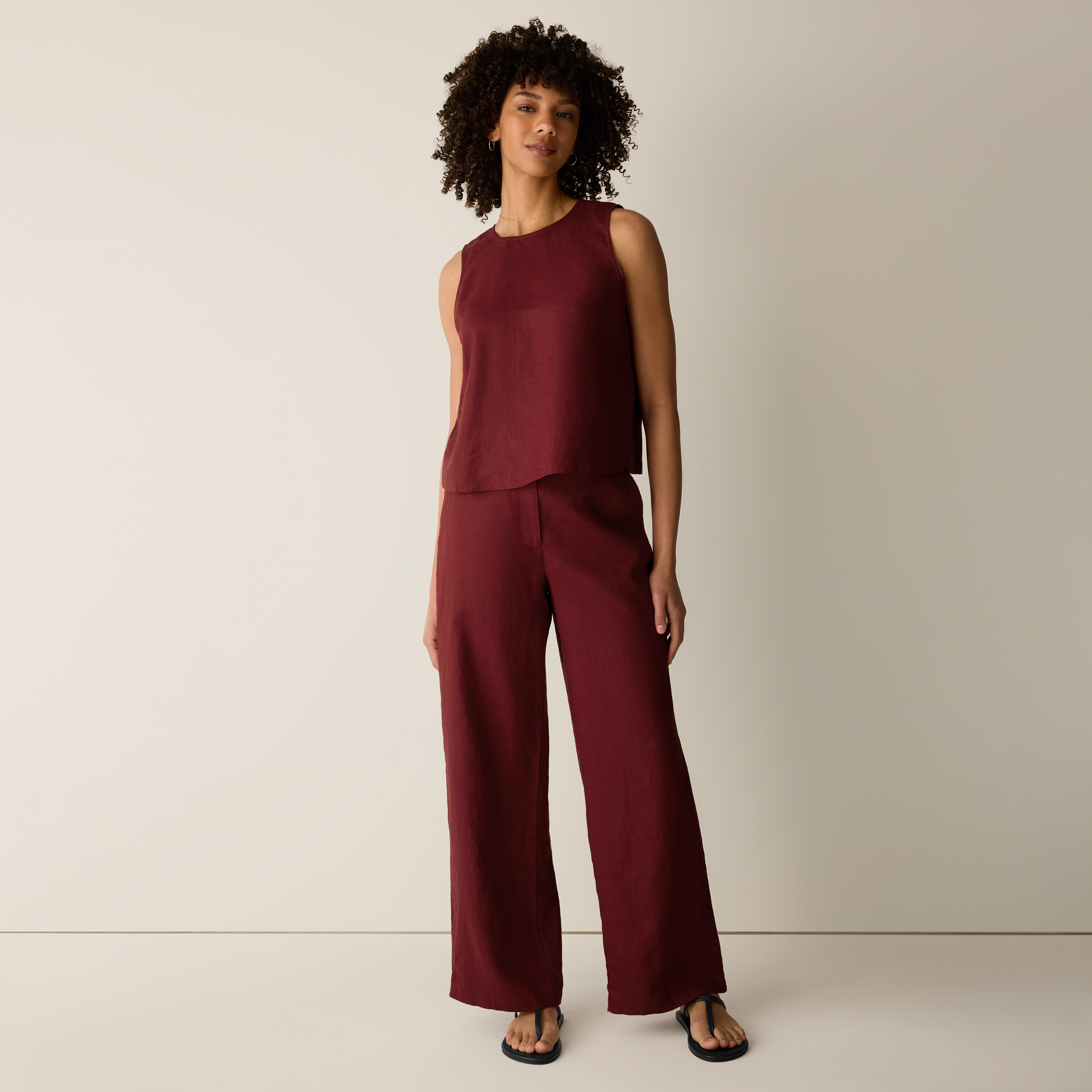 Organic Linen Full-Length Trouser from EILEEN FISHER - $178