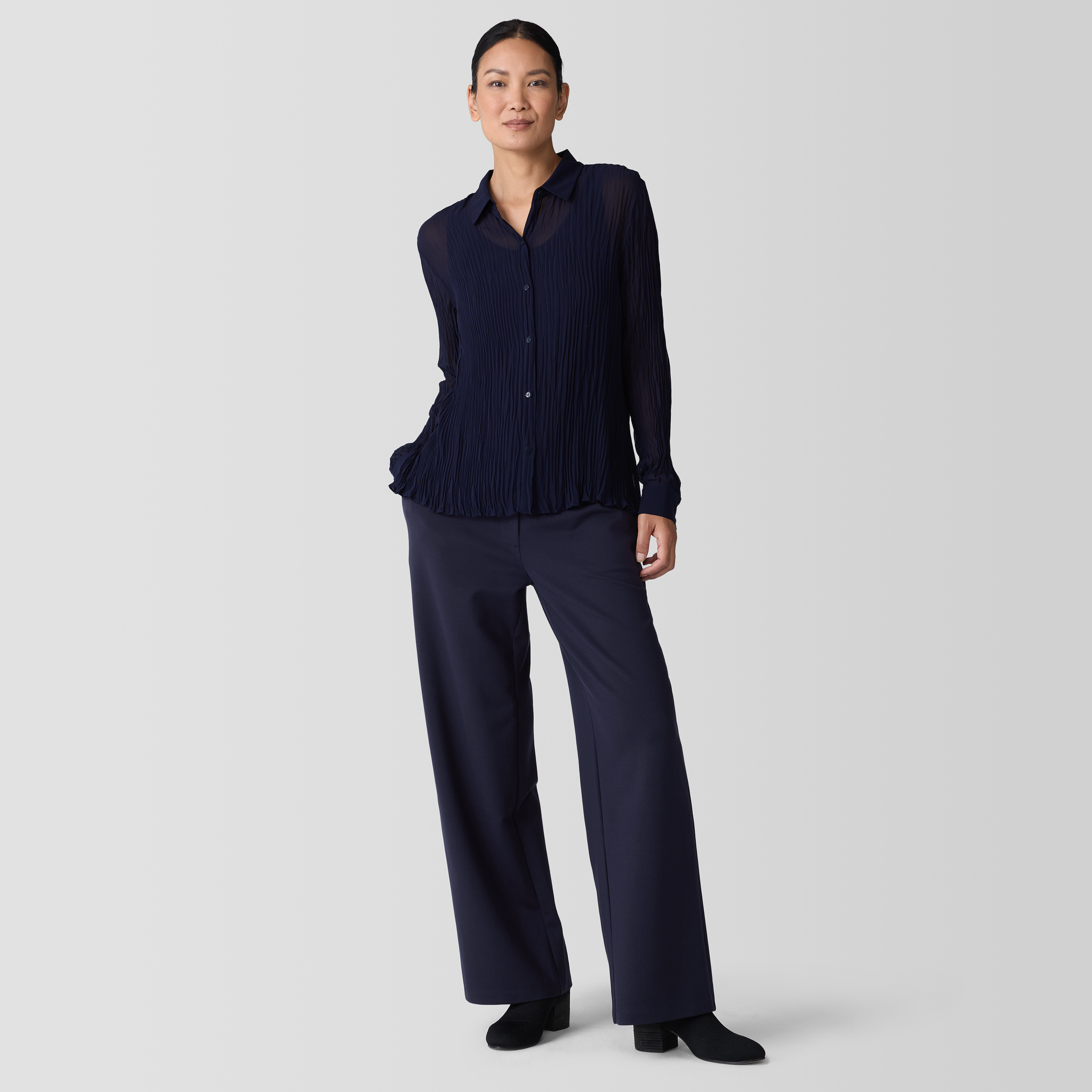 Washable Flex Ponte Wide Trouser Pant