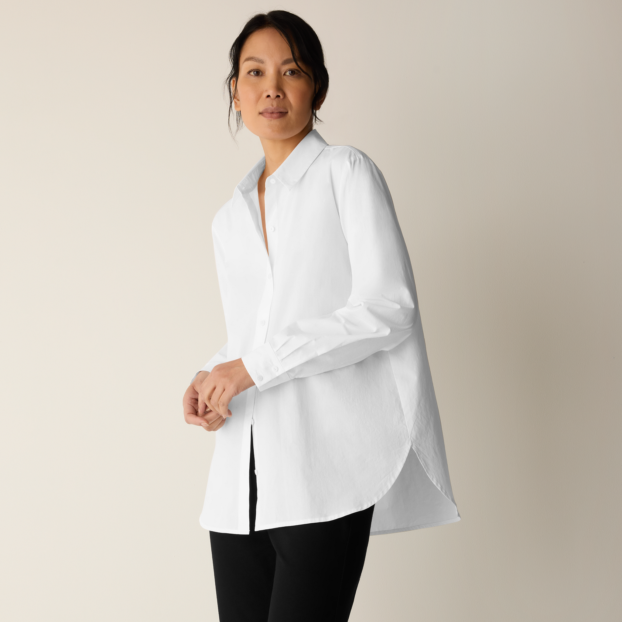 Organic Cotton Poplin Classic Collar Shirt