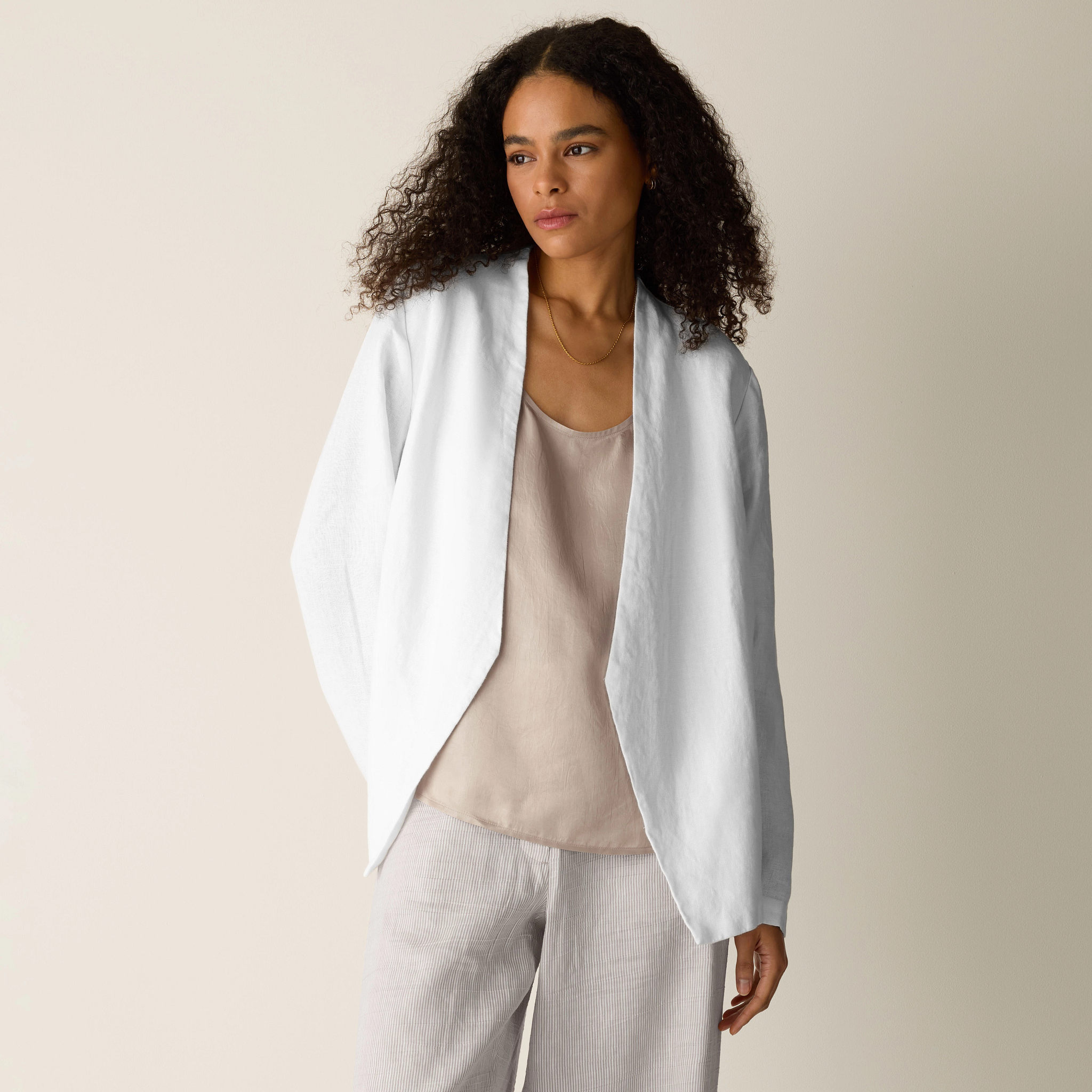 Heavy Organic Linen Angled Jacket from EILEEN FISHER - $288