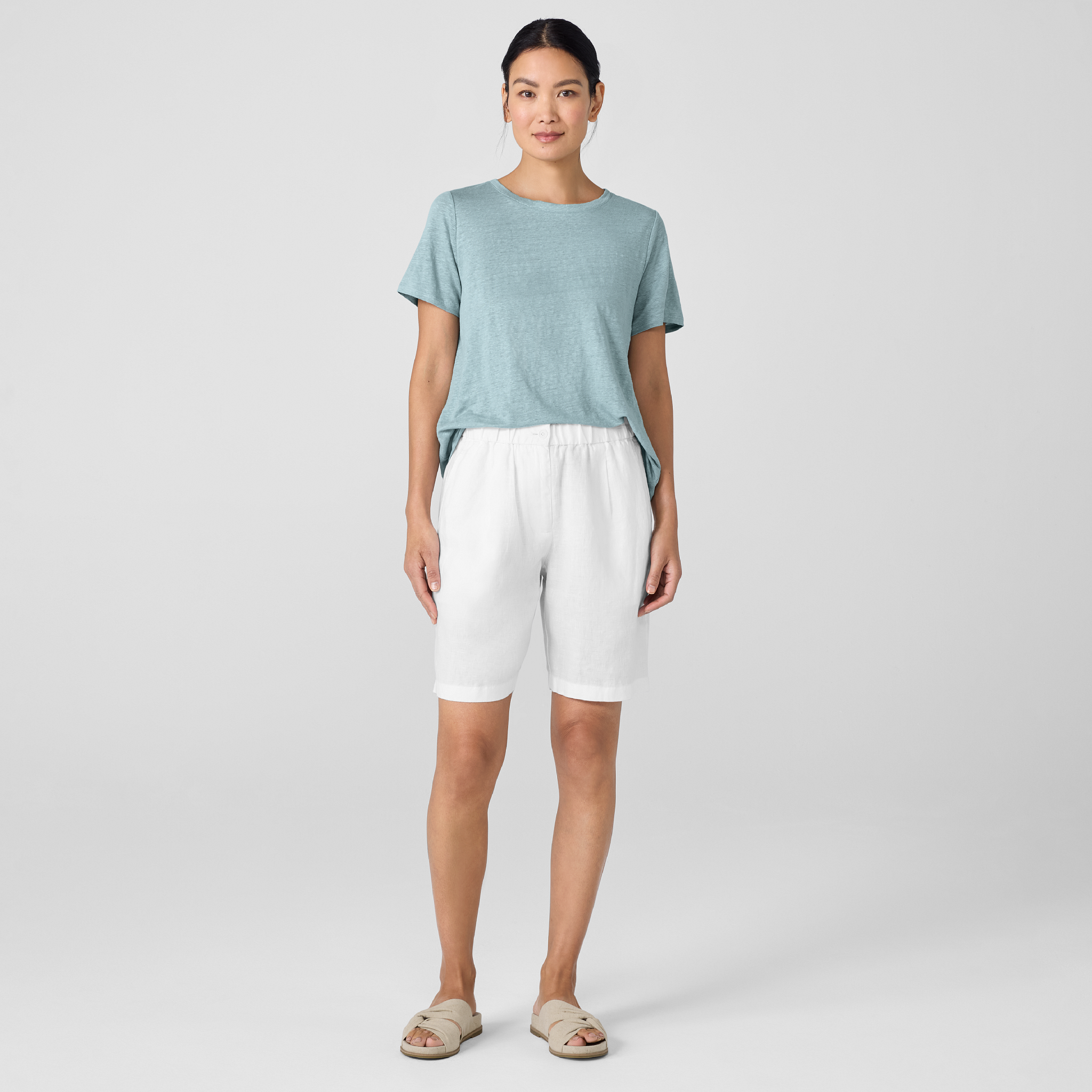 Organic Linen Shorts | EILEEN FISHER