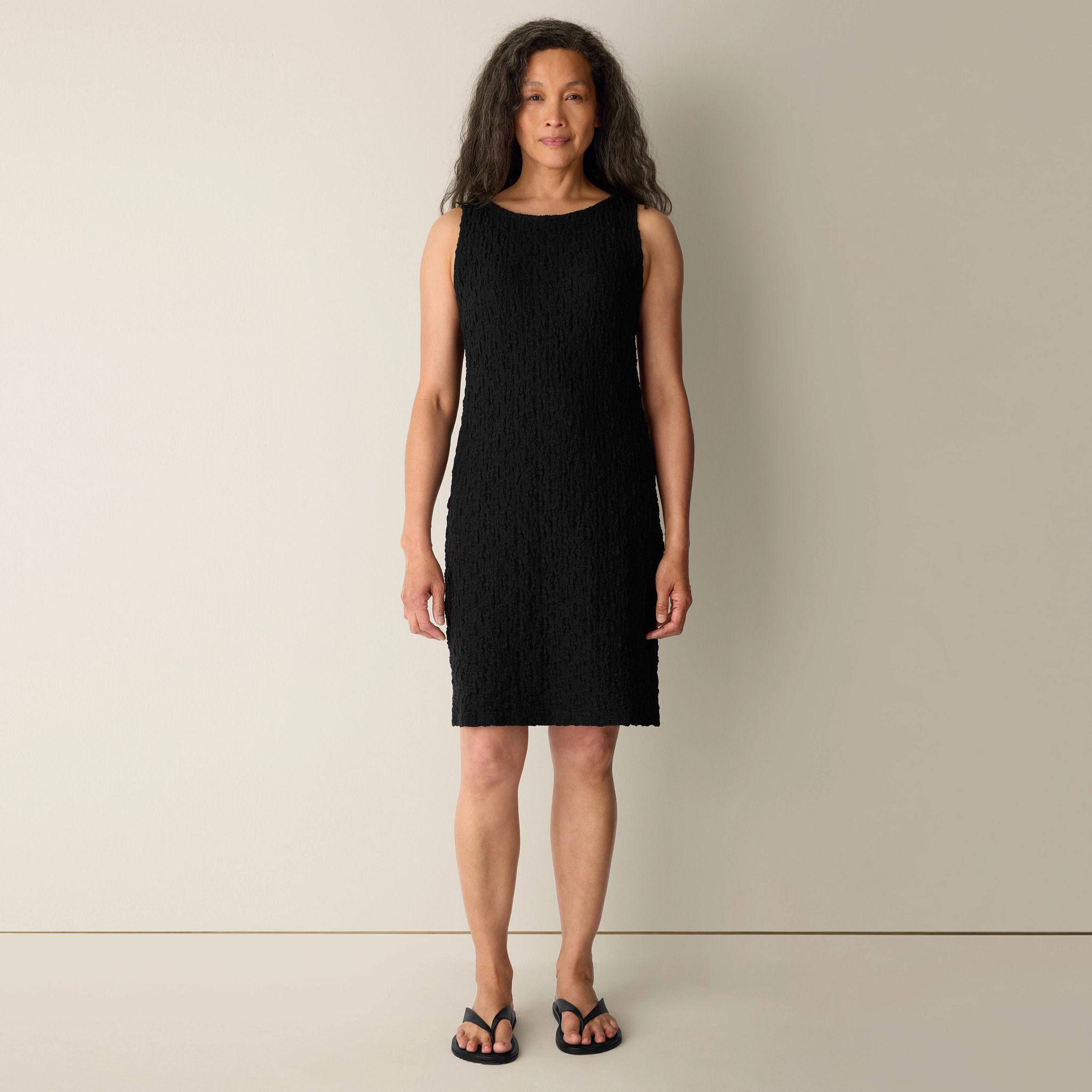 Bubble Jacquard Bateau Neck Dress | EILEEN FISHER