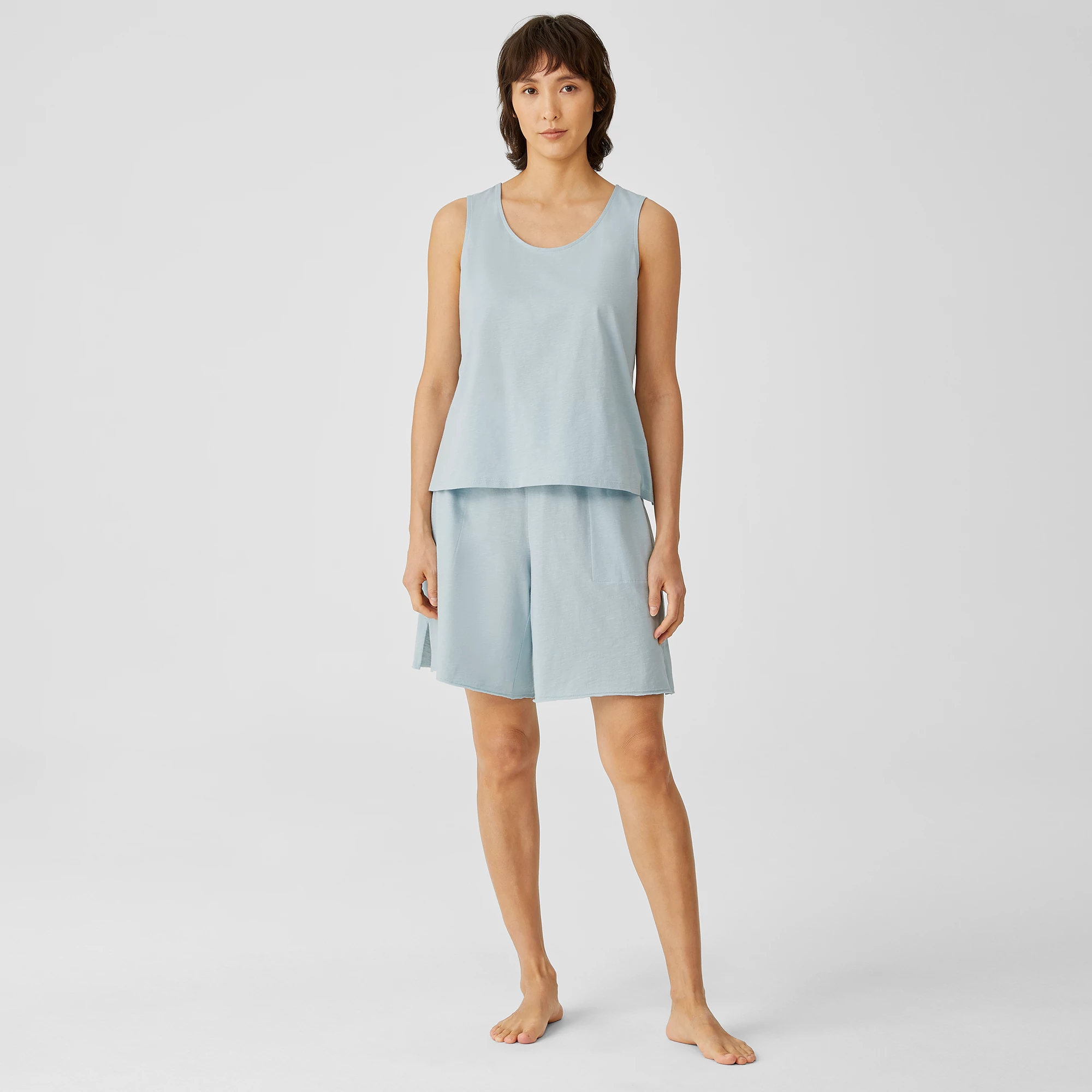 Slubby Organic Cotton Sleep Shorts EILEEN FISHER