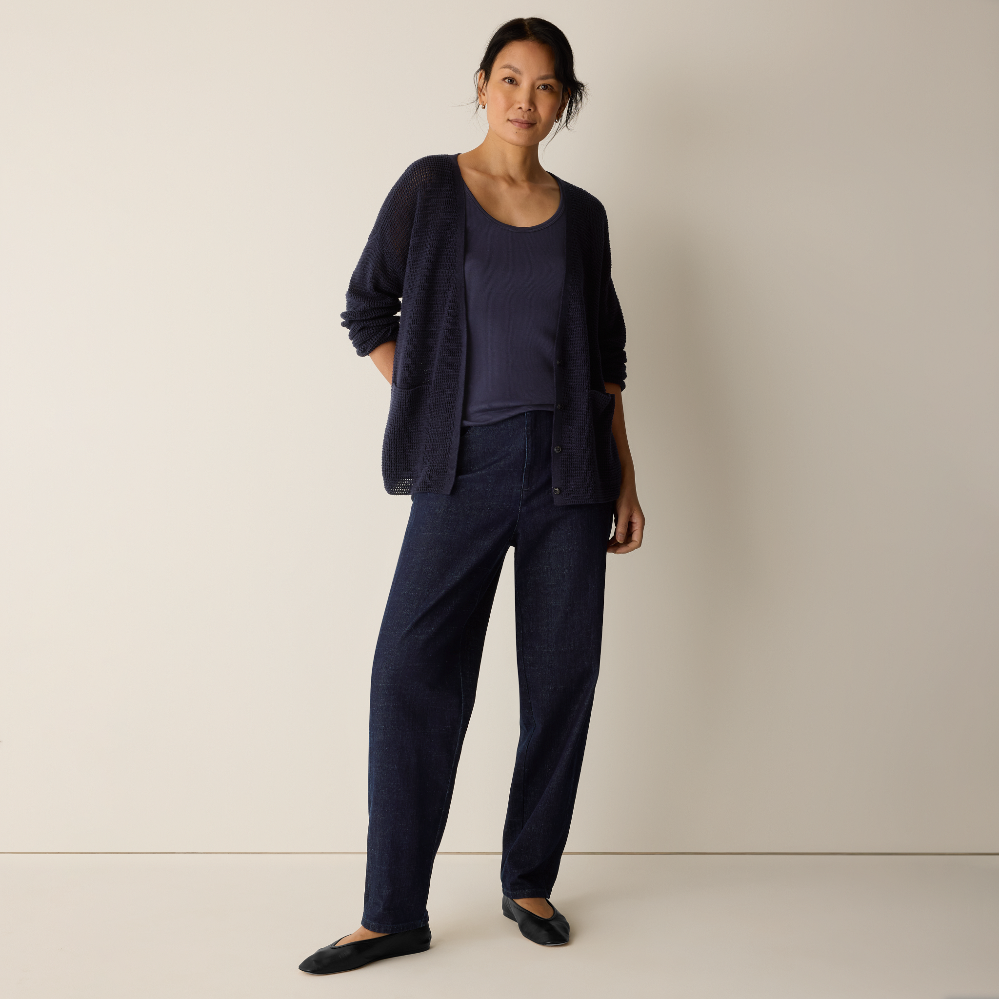 Peruvian Cotton Blend V-Neck Cardigan from EILEEN FISHER - $268