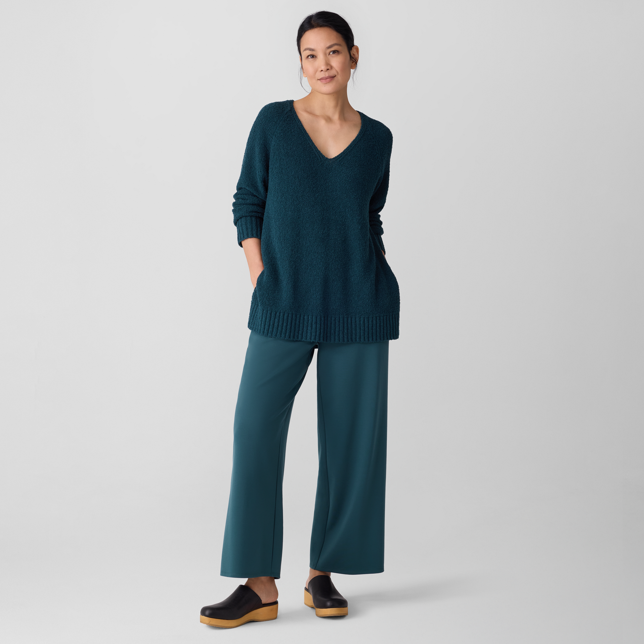 Cotton Fluff V-Neck Top from EILEEN FISHER - $199.20