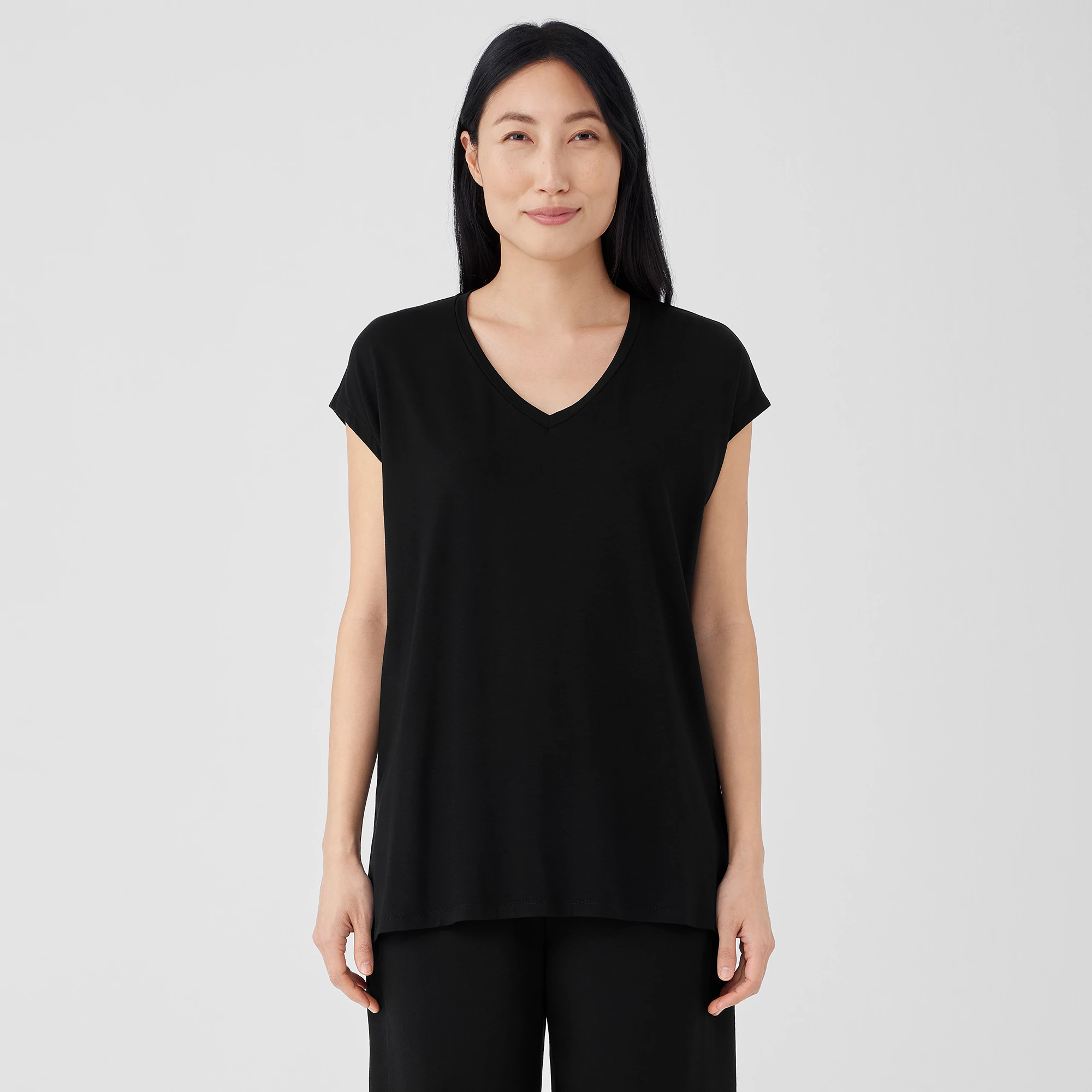 Fine Jersey Square Top | EILEEN FISHER