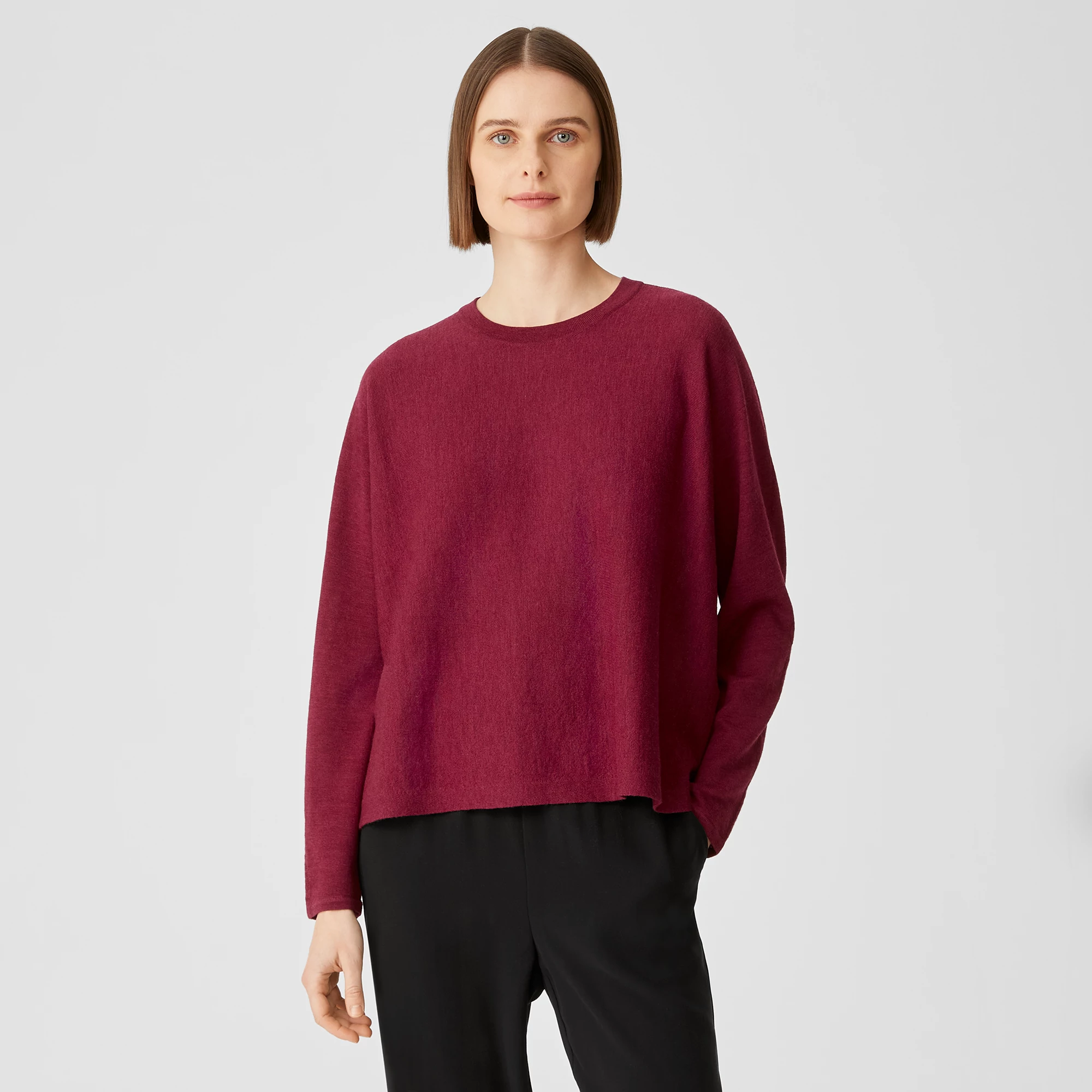 Washable Wool Crepe Top in Regenerative Wool | EILEEN FISHER