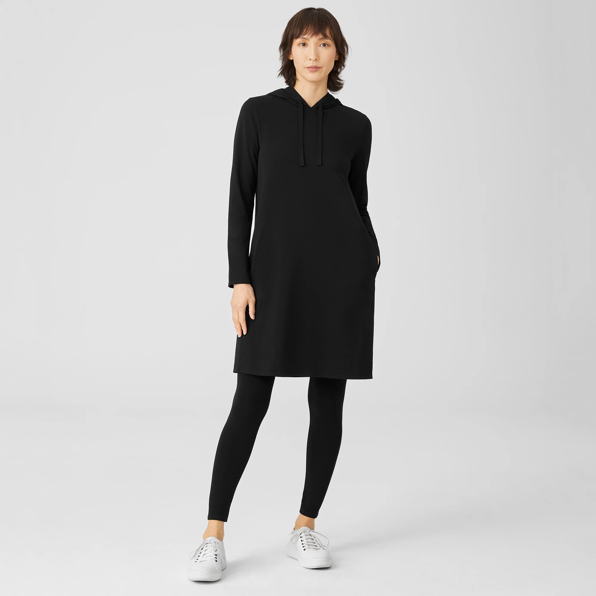 ワンピース hooded cotton-blend jersey dress S2OJ1-D5049M-001.png