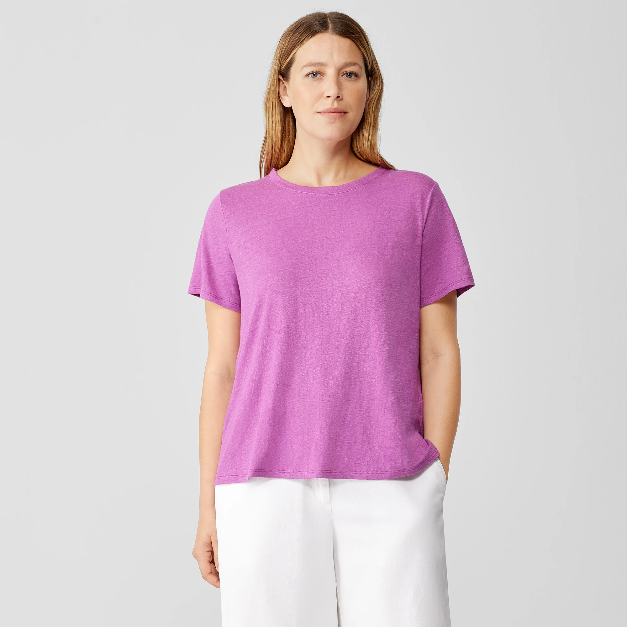Organic Linen Jersey Crew Neck Tee 