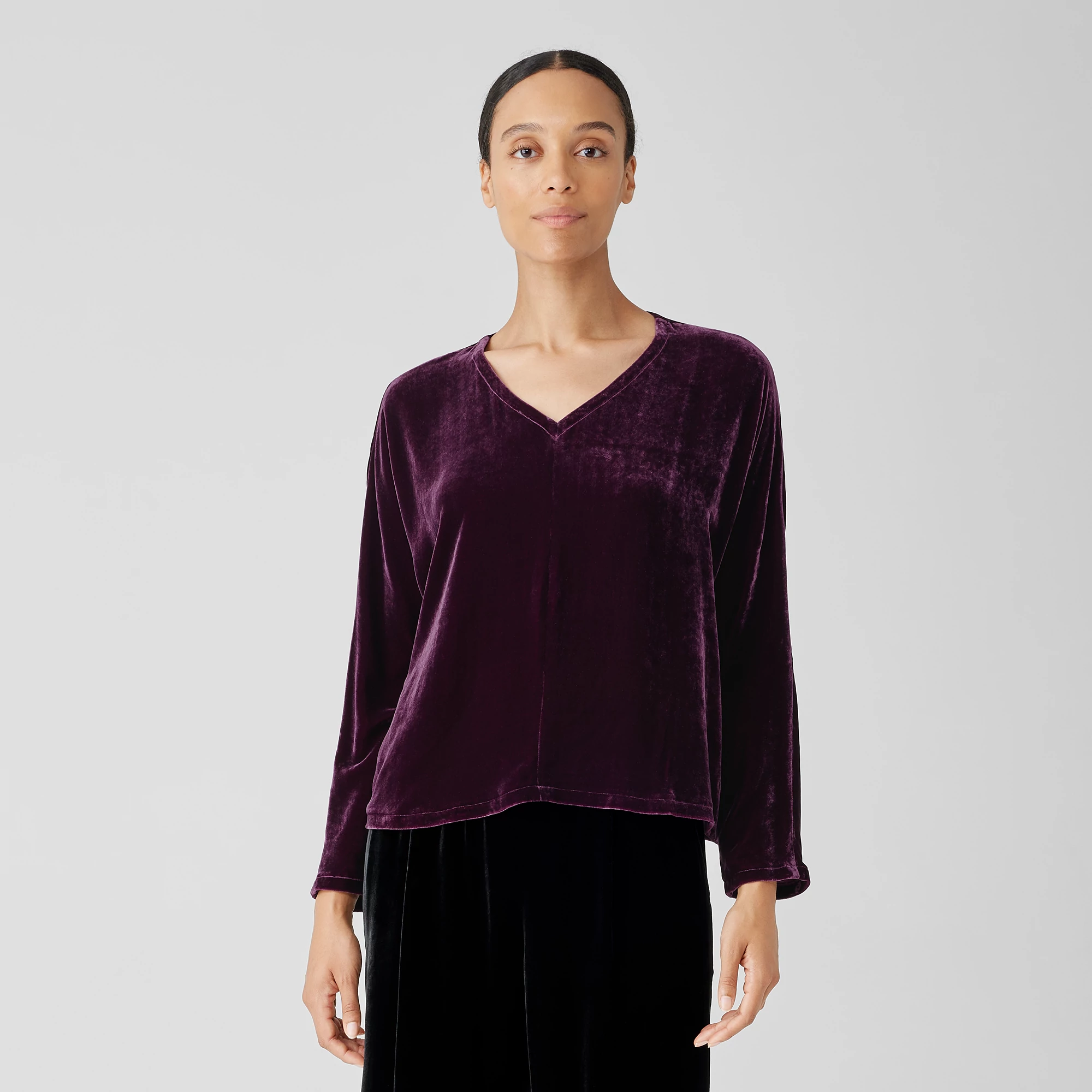 Velvet V-Neck Top | EILEEN FISHER