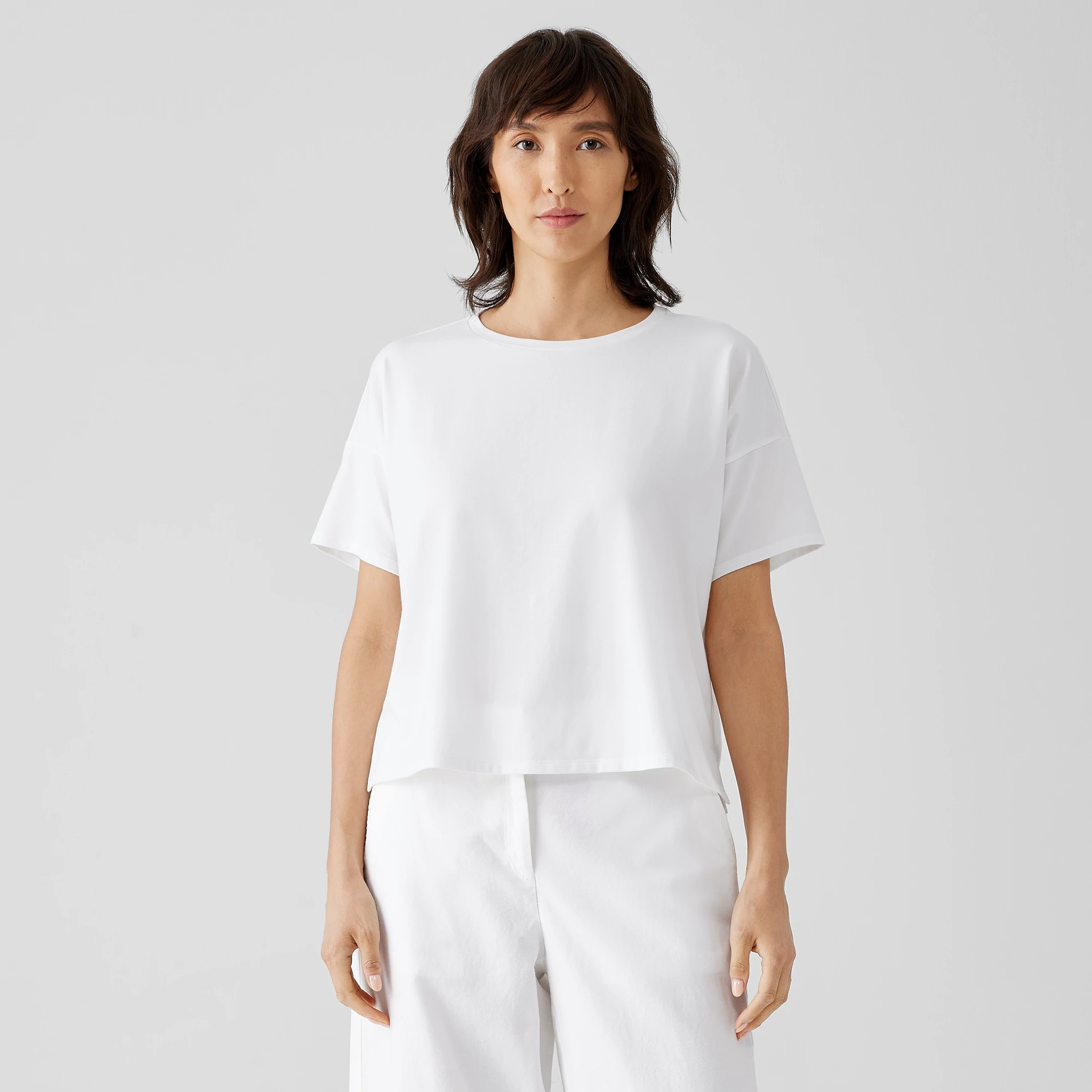 Traceable Organic Cotton Jersey Box-Top | EILEEN FISHER