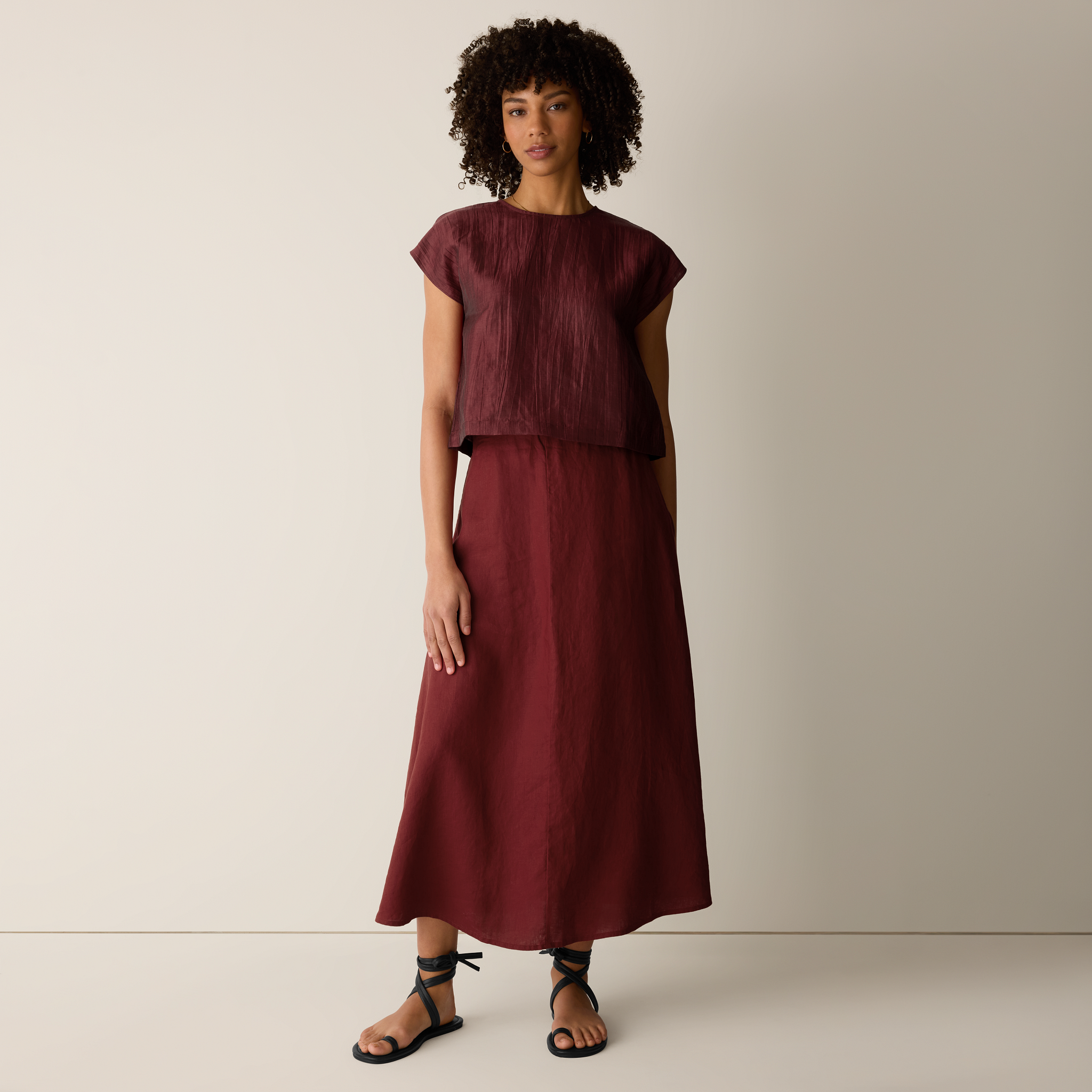 Organic Linen Half-Circle Skirt from EILEEN FISHER - $188