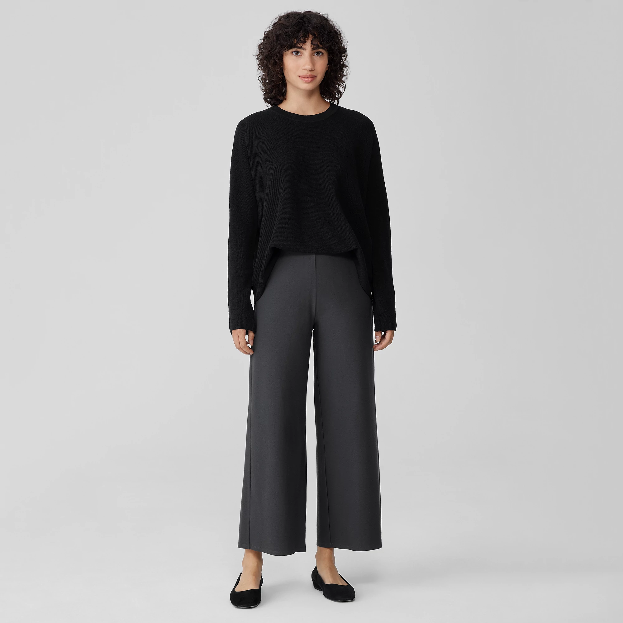 Washable Stretch Crepe Wide-Leg Pant | EILEEN FISHER