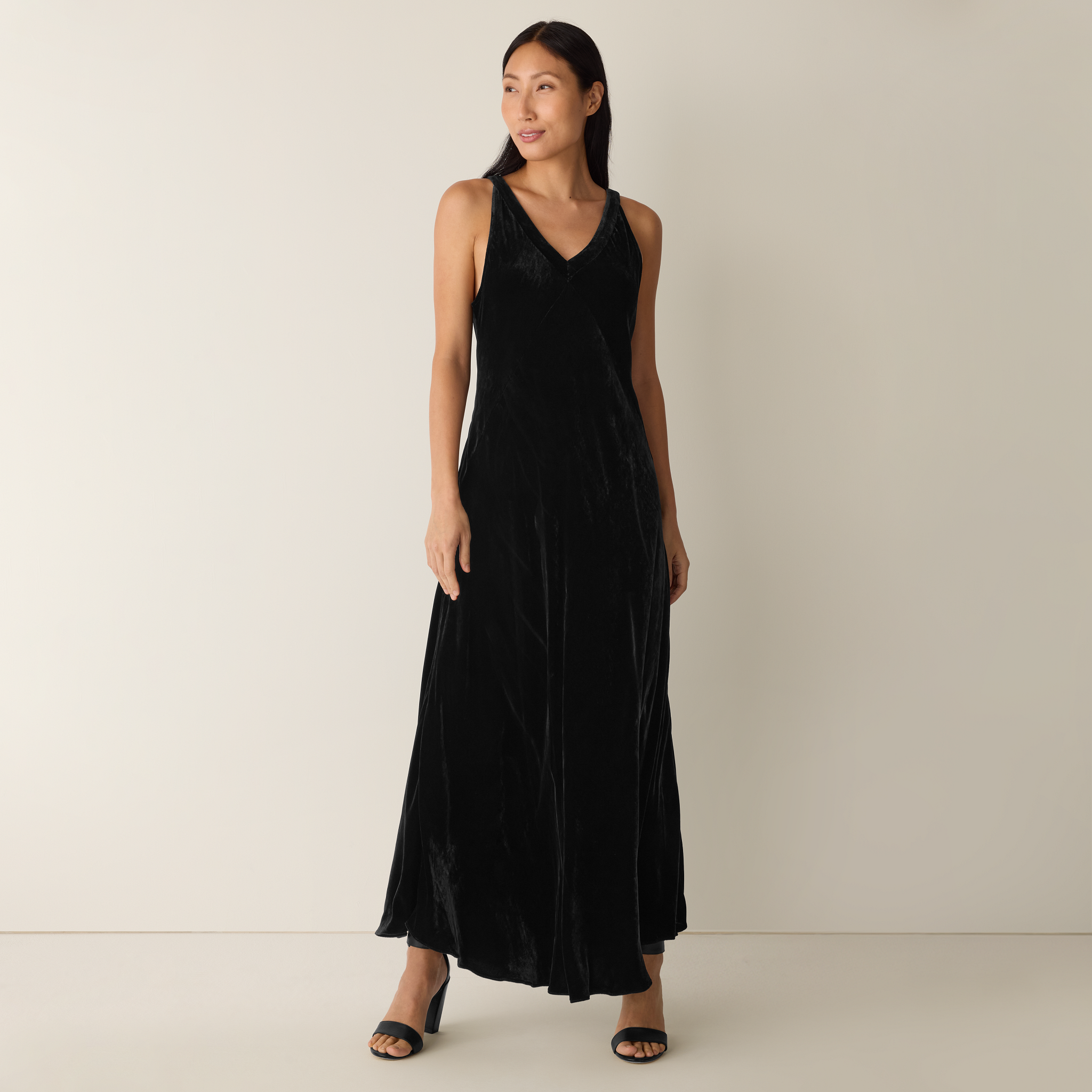 Velvet V-Neck Dress | EILEEN FISHER