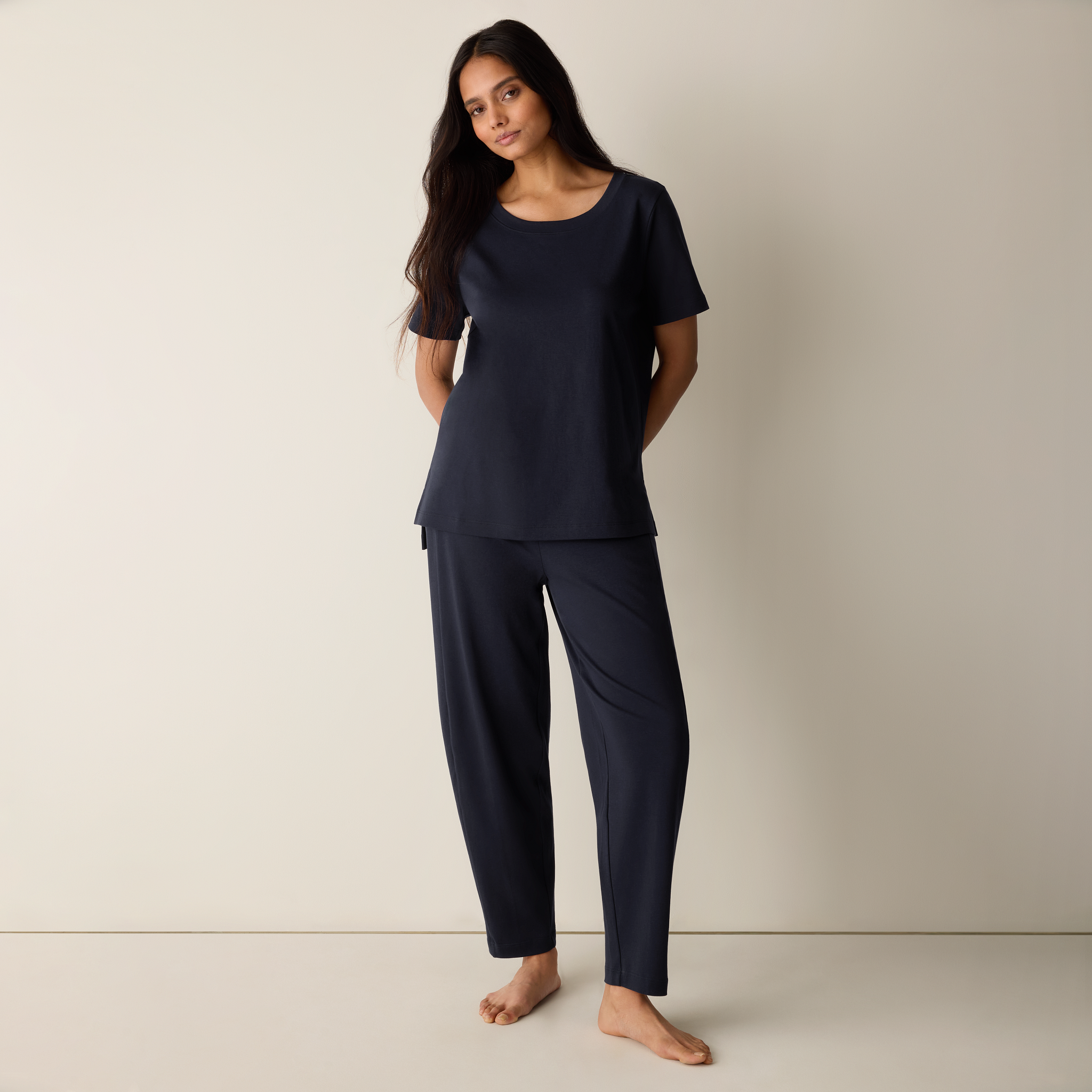 Organic Cotton Interlock Lantern Sleep Pant from EILEEN FISHER - $98